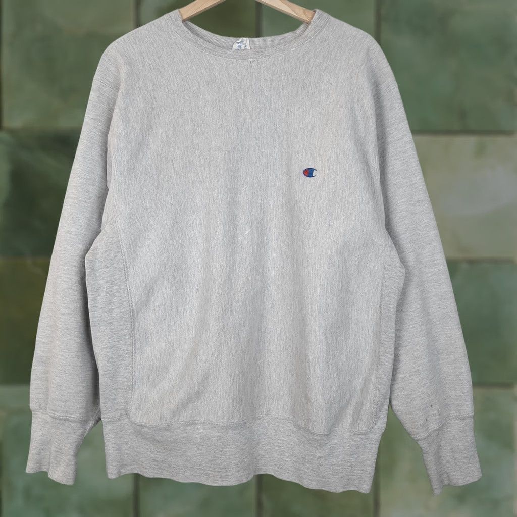 Champion VINTAGE Champion Reverse Weave Sweatshirt Mens XL Gray 80s Warmup USA Crew Neck Long Sleeve Size US XL / EU 56 / 4 - 1 Thumbnail