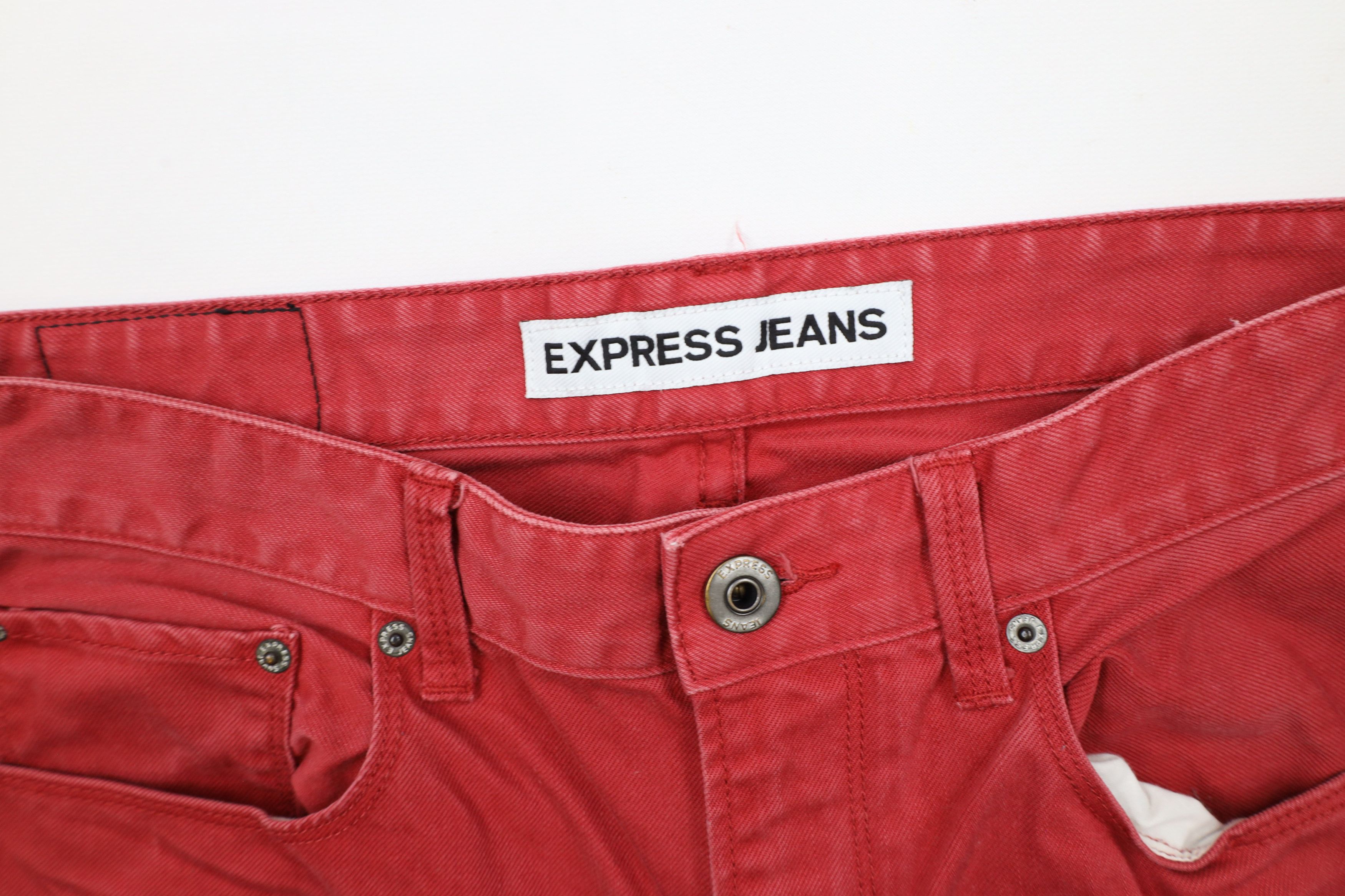 Express × Vintage Express Rocco Slim Fit Skinny Leg Denim Jeans Red Cotton Size US 32 / EU 48 - 5 Thumbnail