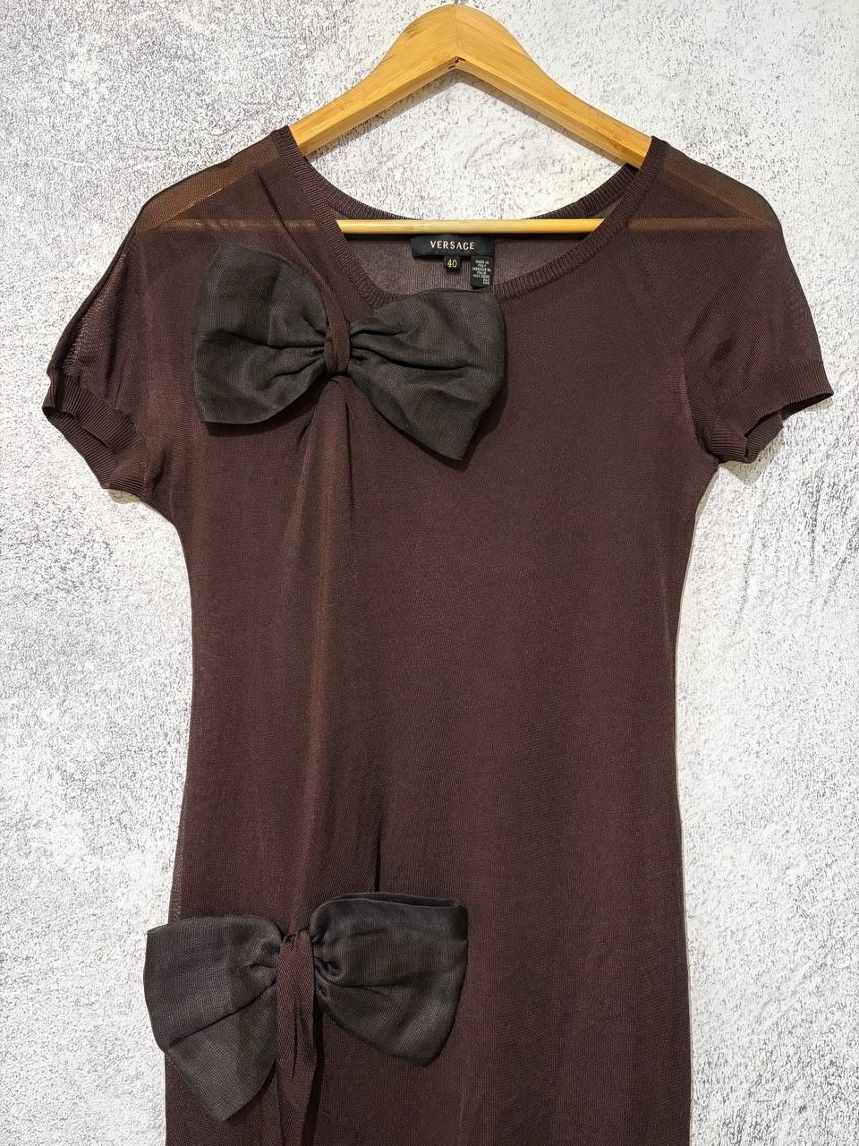 Versace Versace Vintage Silk Cocktail Dress With Bows Made in Italy Size S / US 4 / IT 40 - 2 Thumbnail