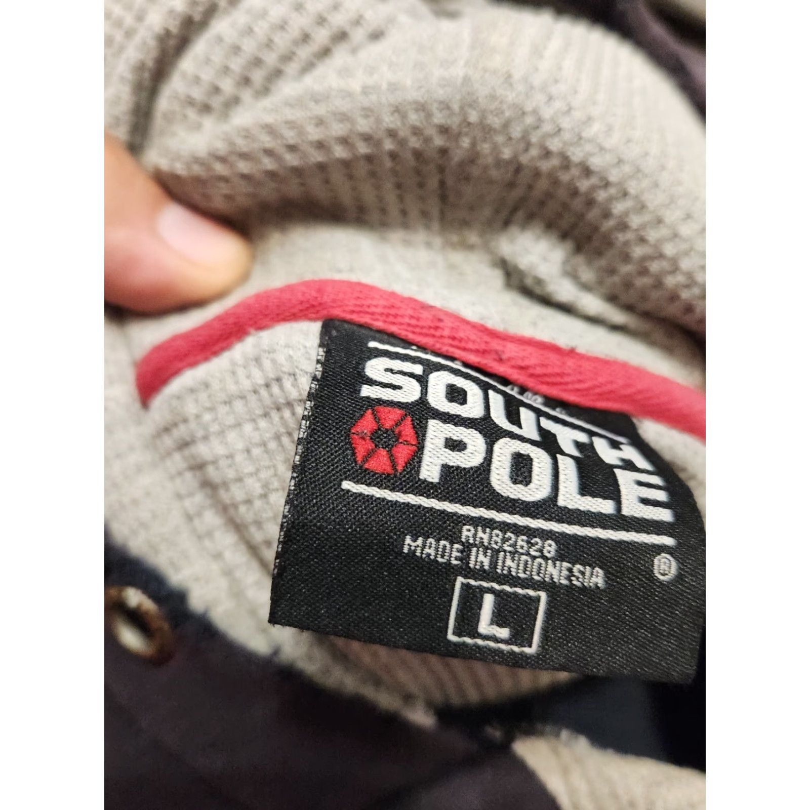 Southpole VINTAGE South Pole Hoodie Mens L Oversized Distressed 90s Pullover Hooded Navy Blue Pockets Size US L / EU 52-54 / 3 - 3 Thumbnail