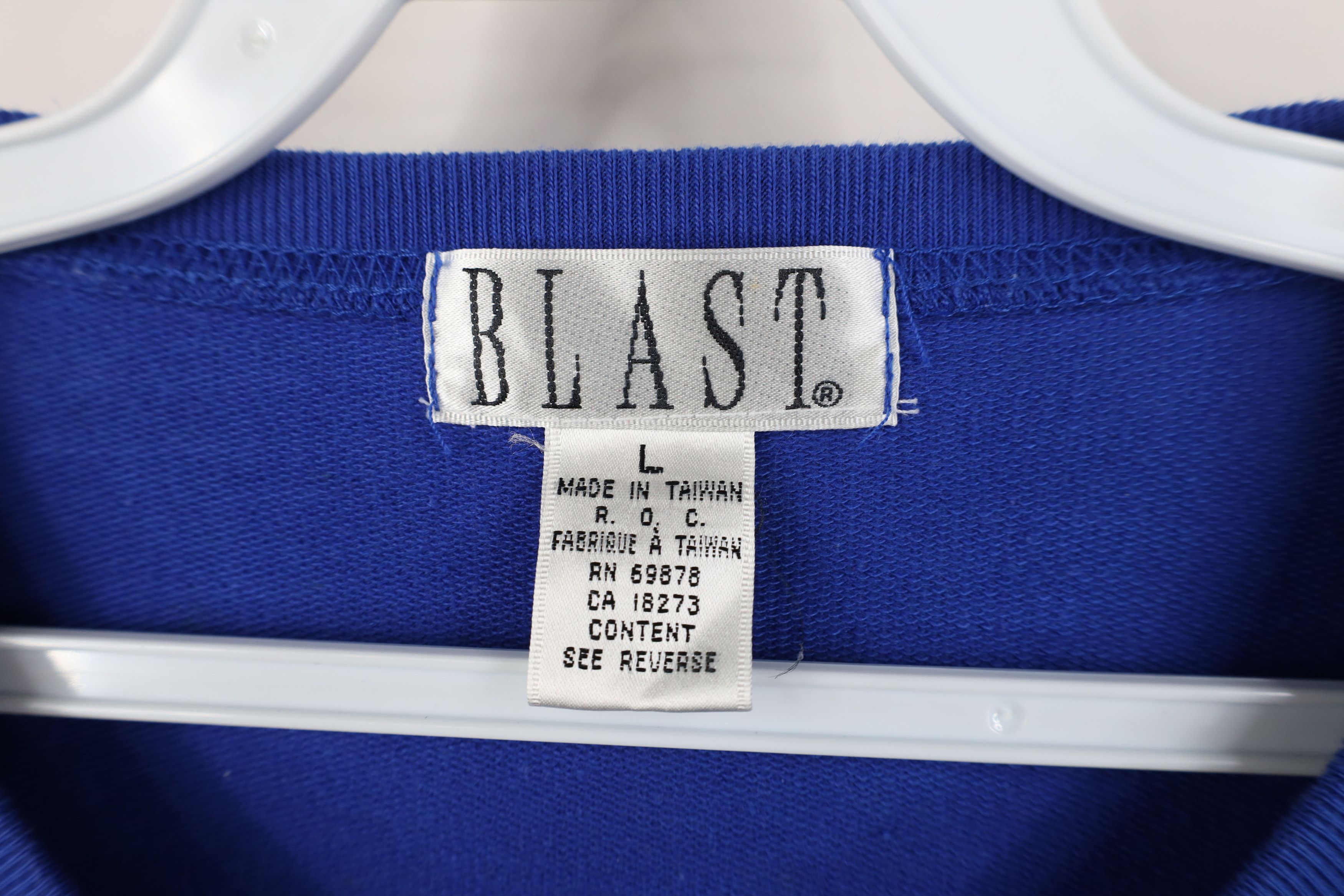 Vintage Vintage 90s Streetwear Lightweight Flower Sweatshirt Blue Size L / US 10 / IT 46 - 10 Thumbnail