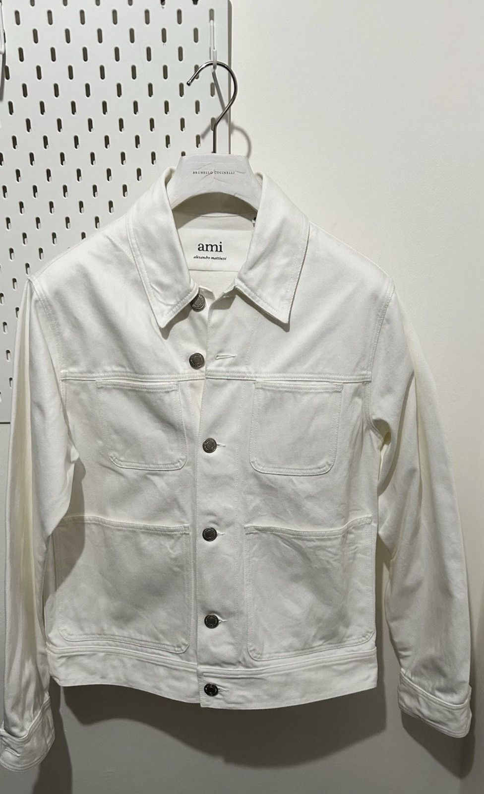 AMI Ami Paris Workwear Denim Jacket White Size Medium Size US M / EU 48-50 / 2 - 1 Thumbnail