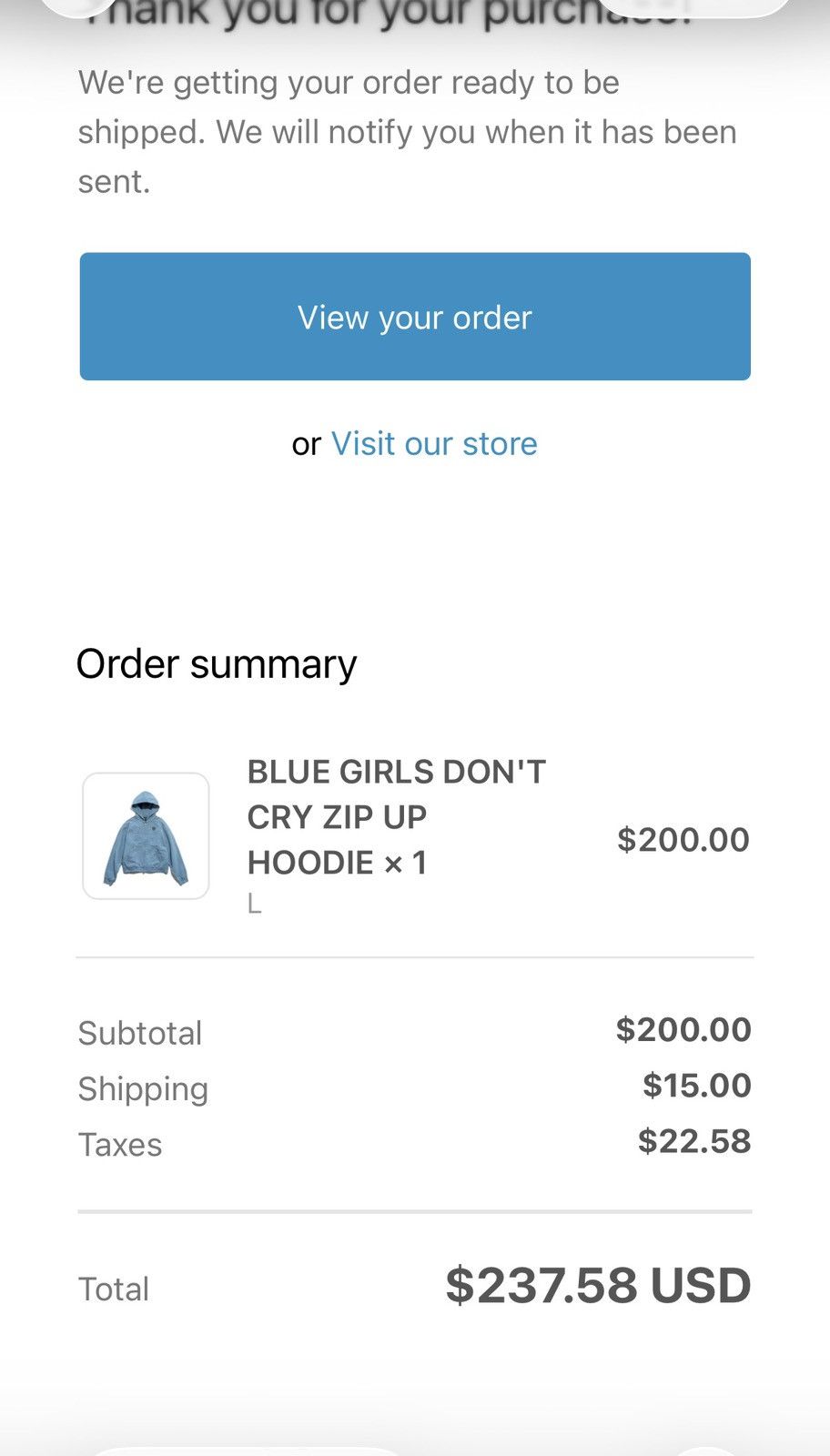 Girls Don't Cry Girls Don’t Cry Blue Zip Up Hoodie Size US L / EU 52-54 / 3 - 3 Thumbnail
