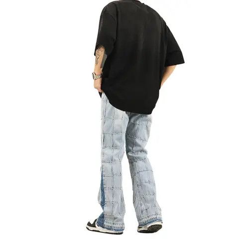 VIBE Flannel Blue Stacked Denim Jeans Size US 32 / EU 48 - 4 Thumbnail