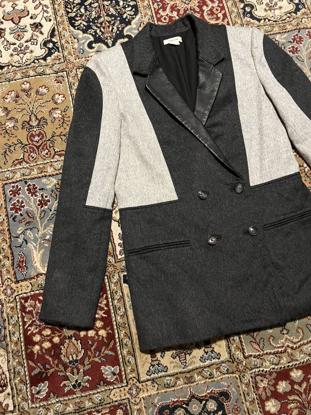 Helmut Lang Helmut Lang Deconstructed Black Block Gray Wool Blazer Size S / US 4 / IT 40 - 5 Thumbnail