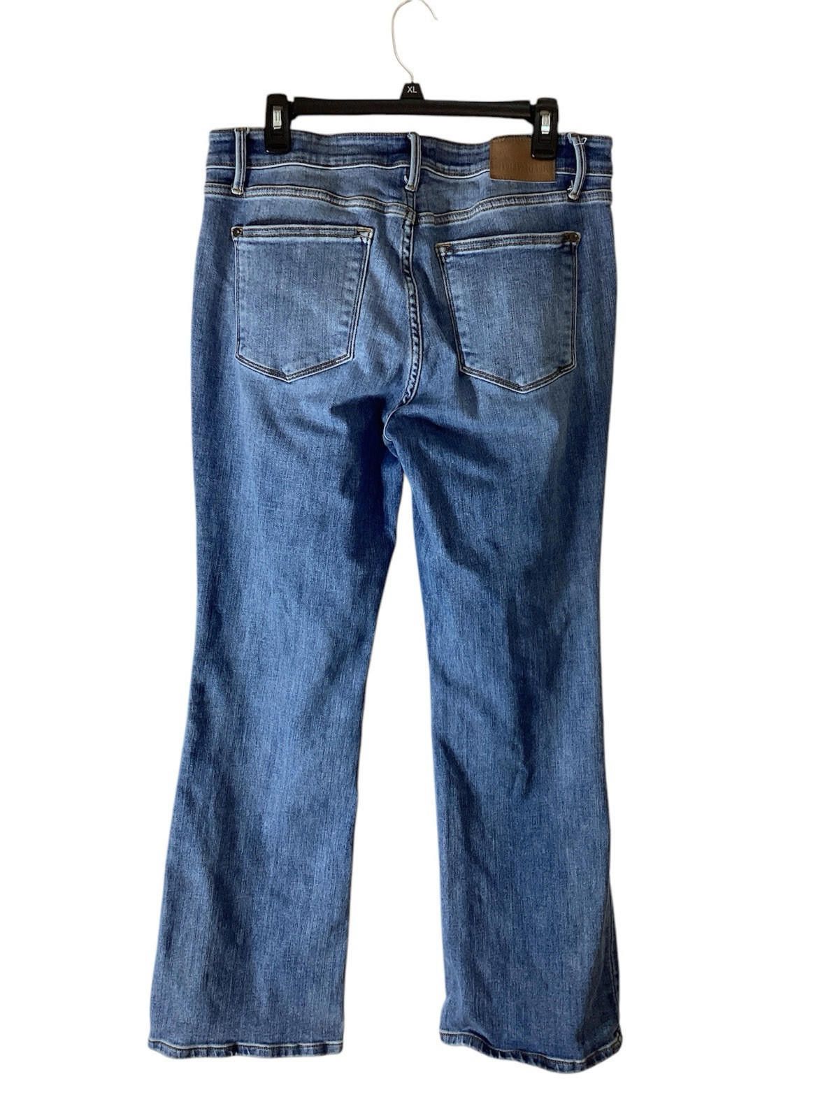 Designer Judy Blue Jeans Womens 13/31 High Rise Button Fly Boot Cut Size 31" - 2 Thumbnail