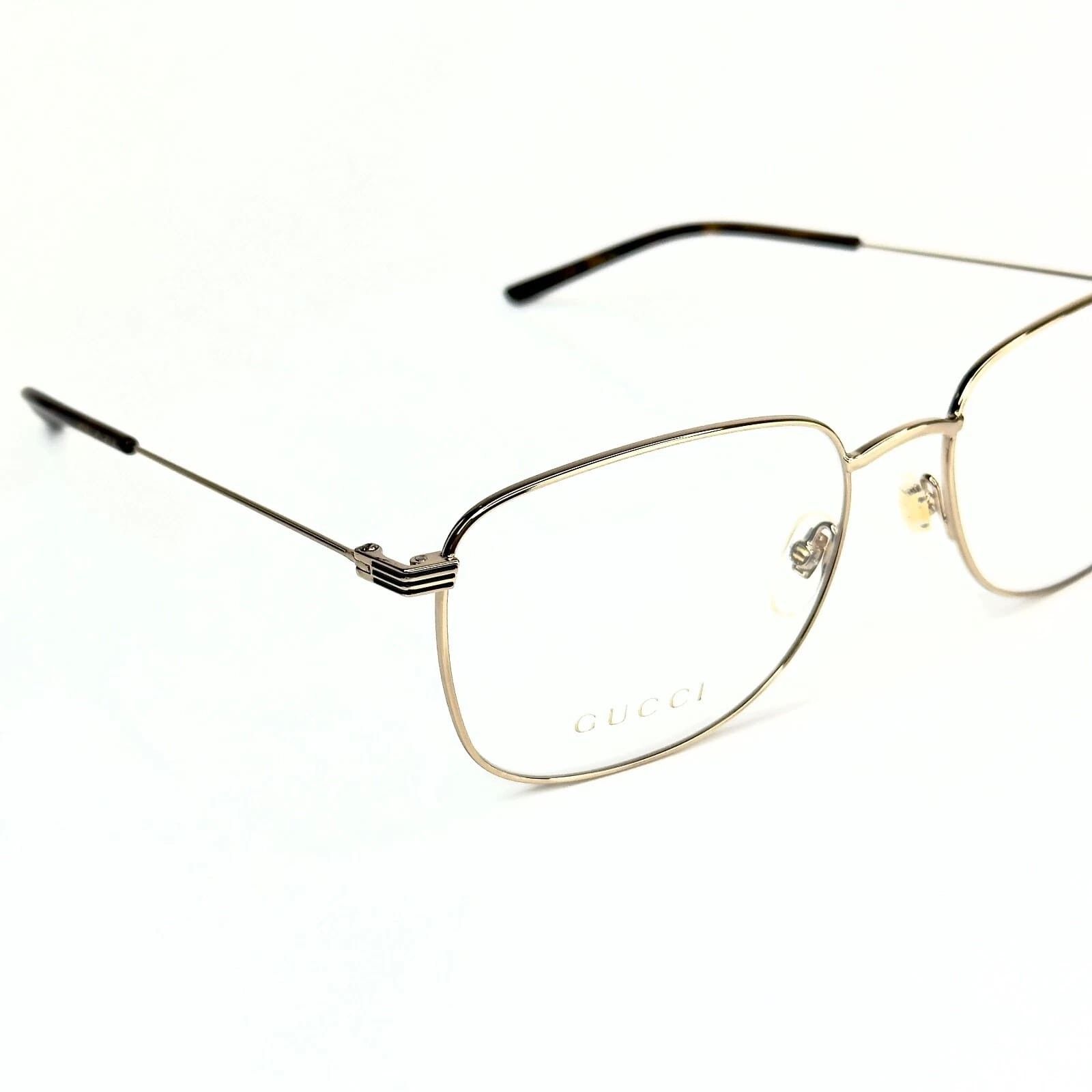 Gucci GUCCI GG1052O 1052 Gold Classic Stripe Logo Eyeglasses 004 Size ONE SIZE - 4 Thumbnail
