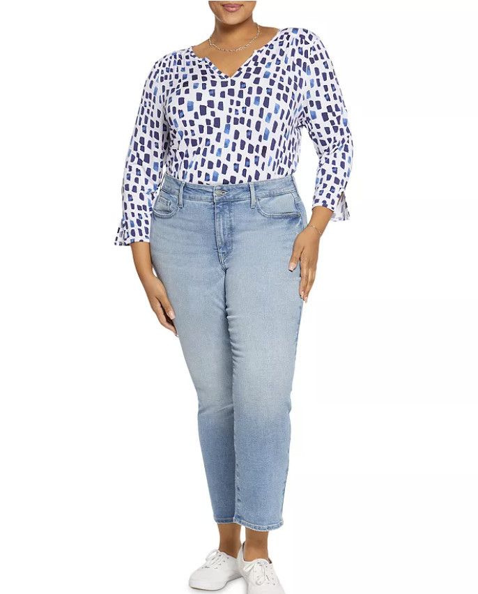NYDJ NYDJ Marilyn High Rise Straight Ankle Jeans Easley ( 20W ) Size 42" / US 20 - 1 Thumbnail