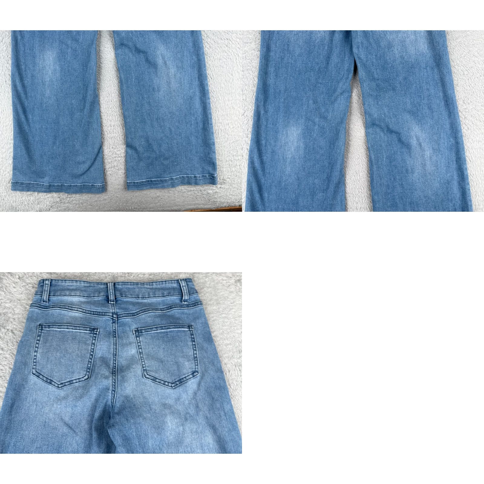 Vintage By Together Jeans Adult Medium Blue Wide Flared High Rise Cotton Blend 28x31 90s Womens Size 32" / US 10 / IT 46 - 10 Thumbnail