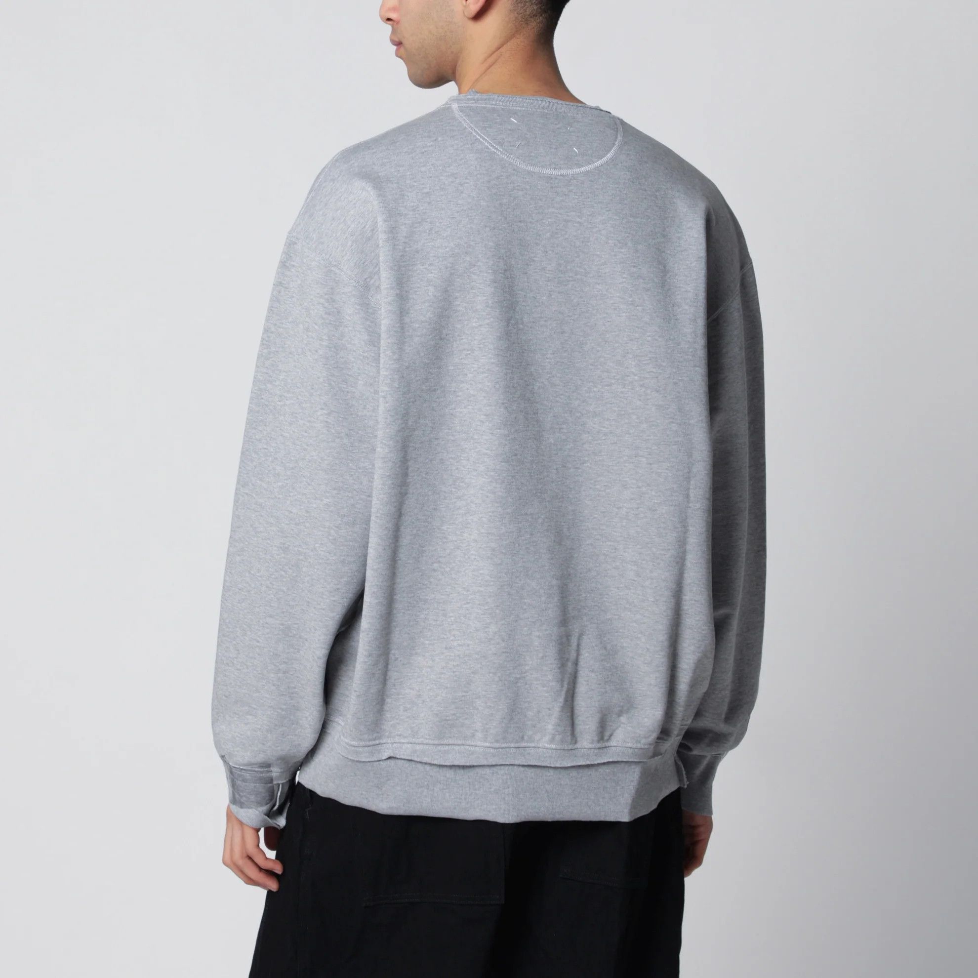 Maison Margiela o1d2blof0526 Cotton Jersey Sweatshirt in Gray Size US M / EU 48-50 / 2 - 2 Thumbnail