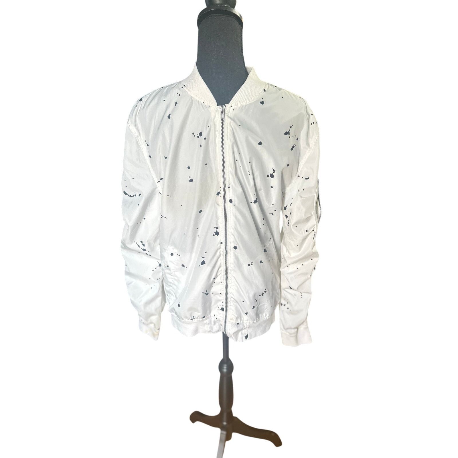 Carbon Carbon White Speckled Windbreaker Jacket Size US S / EU 44-46 / 1 - 1 Thumbnail