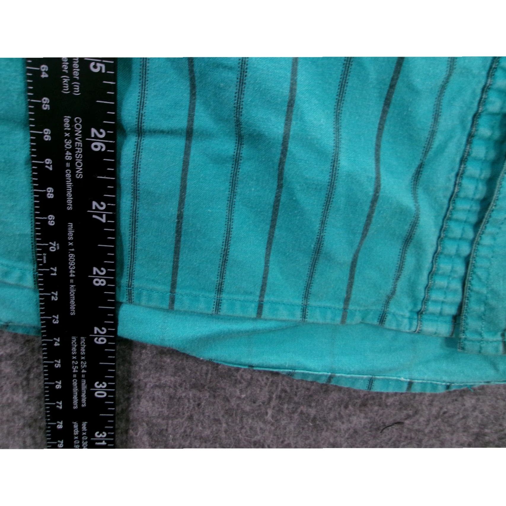 Bugle Boy VINTAGE Bugle Boy Shirt Adult XL Teal Striped Button-Up Cotton Short Sleeve Pockets 90s Mens Size US XL / EU 56 / 4 - 6 Thumbnail