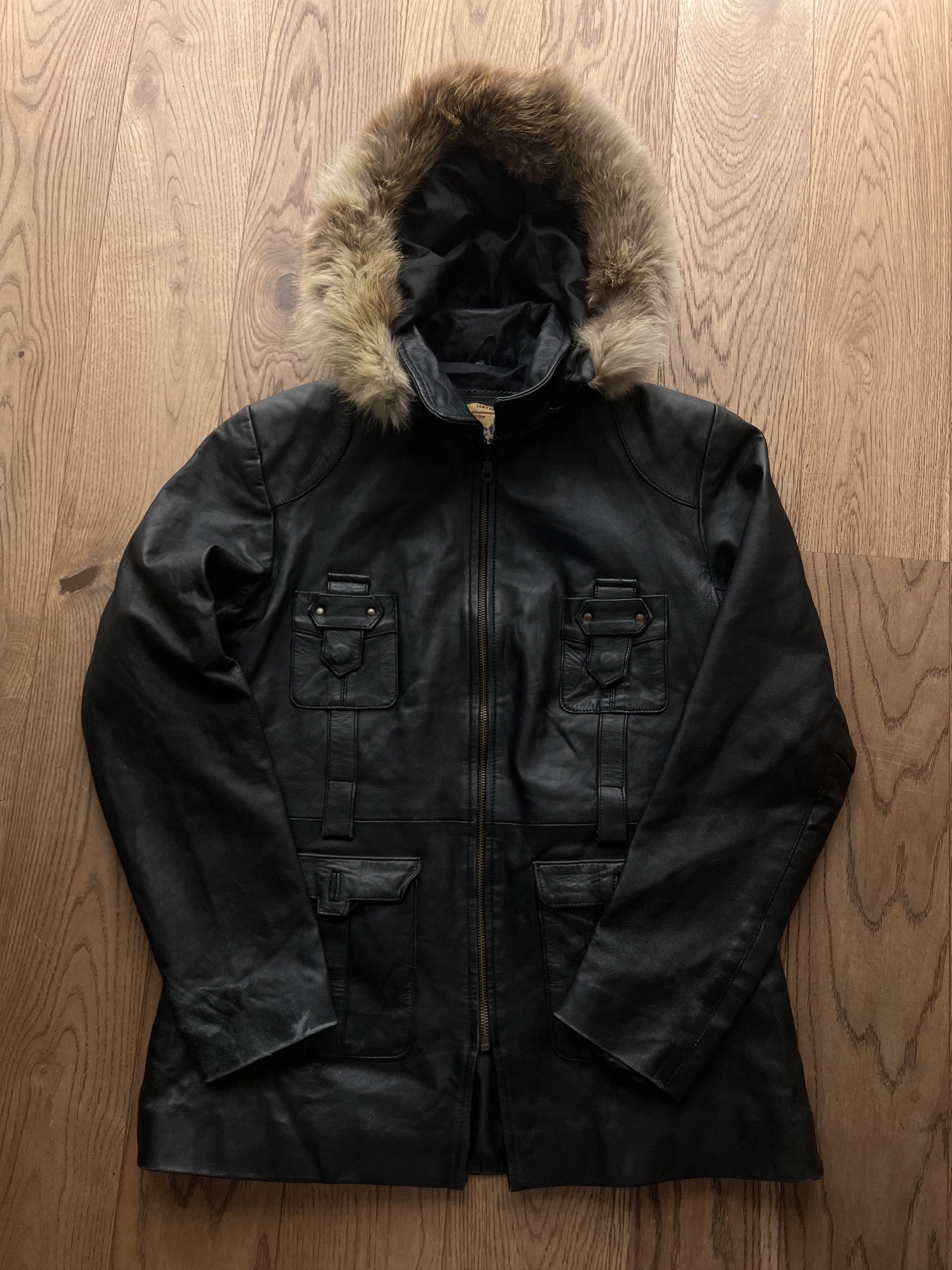If Six Was Nine Avant garde VTG 00s real leather fur hood jacket y2k hype Size M / US 6-8 / IT 42-44 - 3 Thumbnail