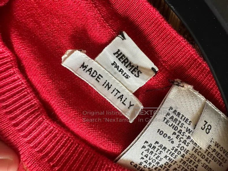 Hermes Hermes Silk Blouse, Short Sleeve, Orange Red Size XS / US 0-2 / IT 36-38 - 4 Thumbnail
