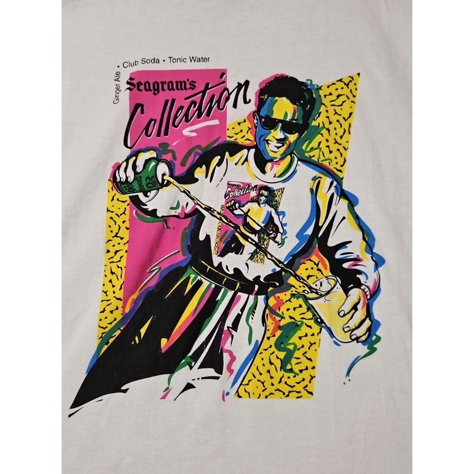 Fruit Of The Loom VINTAGE SEAGRAM’S COLLECTION T-Shirt XL 90s cartoon single stitch soda beer thin Men Size US XL / EU 56 / 4 - 2 Thumbnail