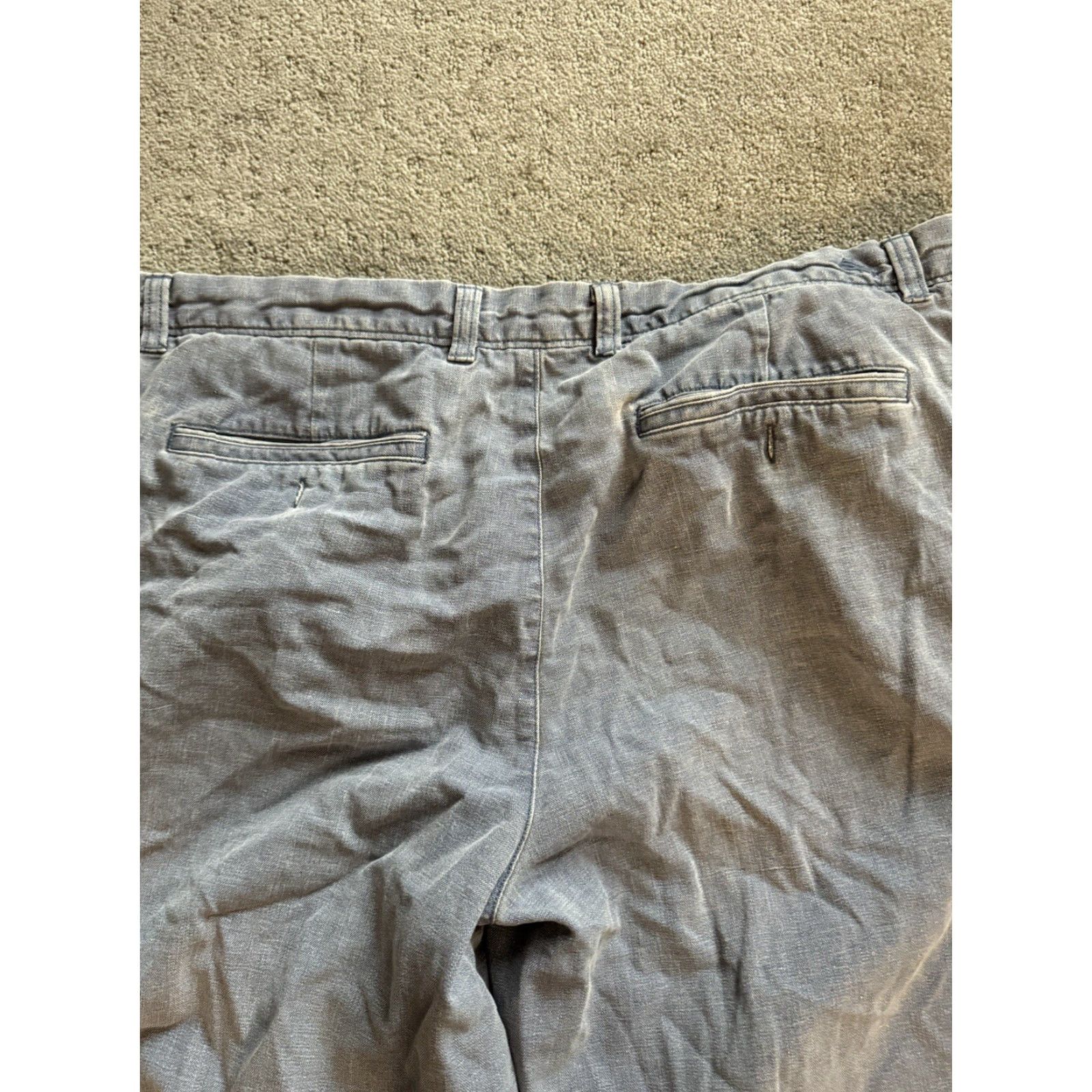 Tommy Bahama Tommy Bahama Shorts Silk Cotton Blend 10” Inseam Denim Blue 35 Solid Casual Mens Size US 35 - 2 Thumbnail