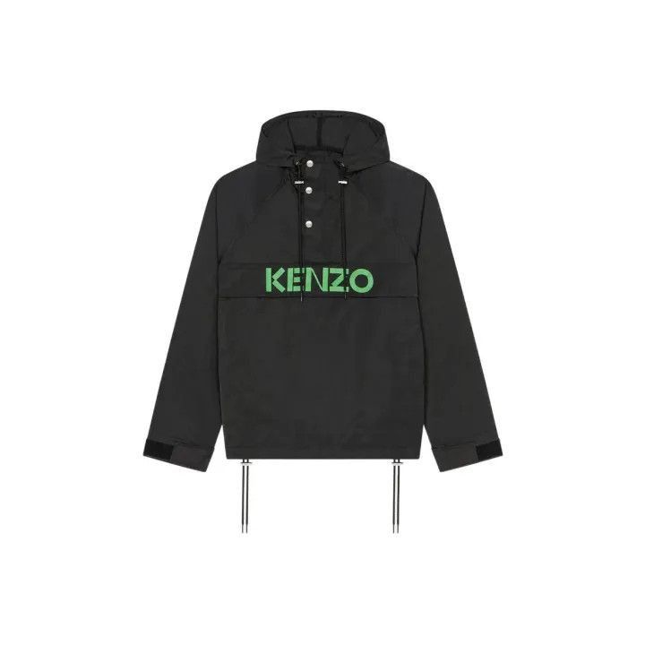 Kenzo Kenzo Black Logo Zip-Up Hooded Jacket -2507 Size US L / EU 52-54 / 3 - 1 Thumbnail