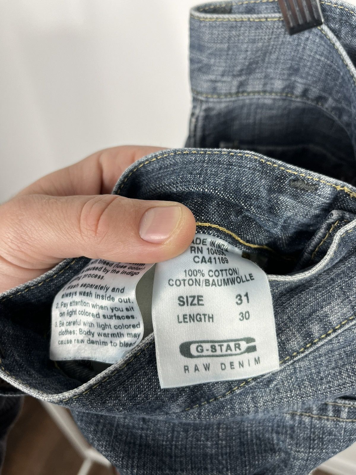 G-Star G Star Raw Jeans Custom Big Logo W31 L30 Blue Straight Fit Size US 31 - 19 Thumbnail