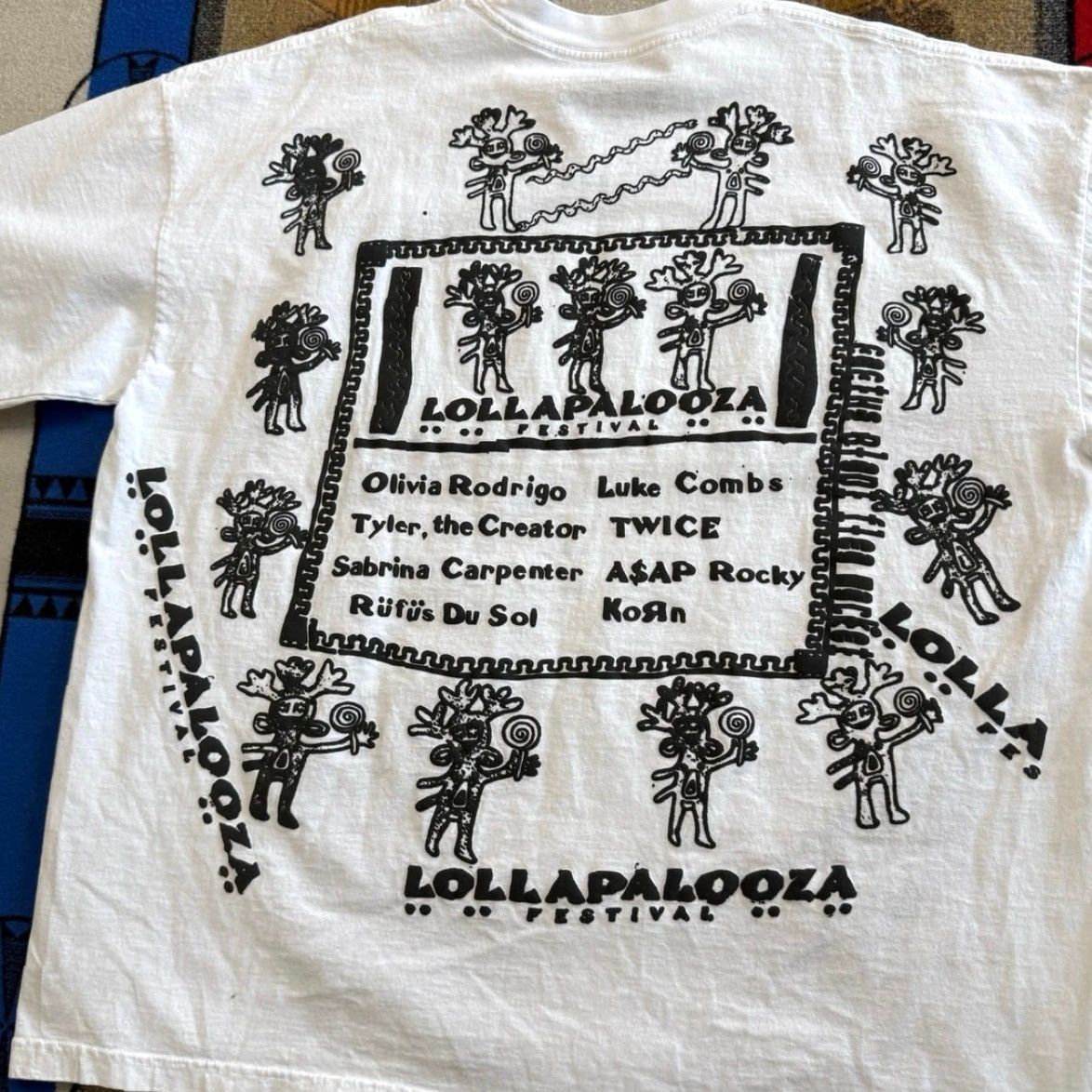 Market Lollapalooza 2025 Cactus Plant Flea Market Lineup T-Shirt 2XL White Men Short Sleeve Regular Solid Sabrina Carpenter Size US XXL / EU 58 / 5 - 5 Thumbnail