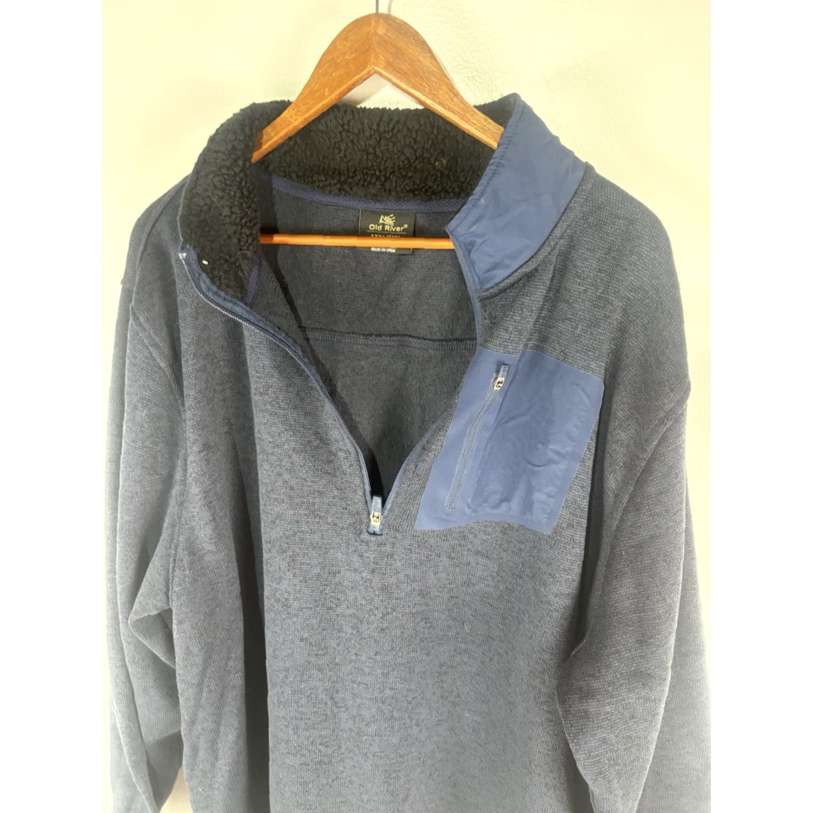 Vintage Old River Blu/Gry Softshell Fleece Qrt Zip Jacket Men’s Size XXXL Size US XXL / EU 58 / 5 - 2 Thumbnail