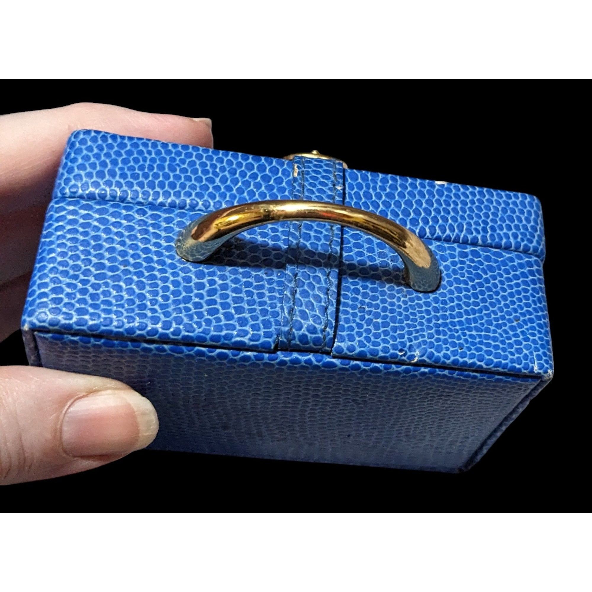 Other Mini Blue Faux Snake Travel Trunk With Mirror Size ONE SIZE - 2 Thumbnail
