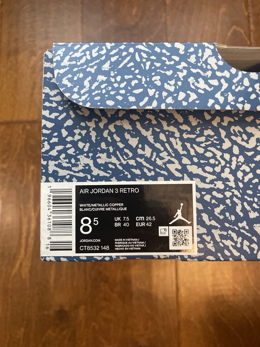 Jordan Brand Air Jordan 3 Retro “Washington Wizards” Size US 8.5 / EU 41-42 - 7 Thumbnail