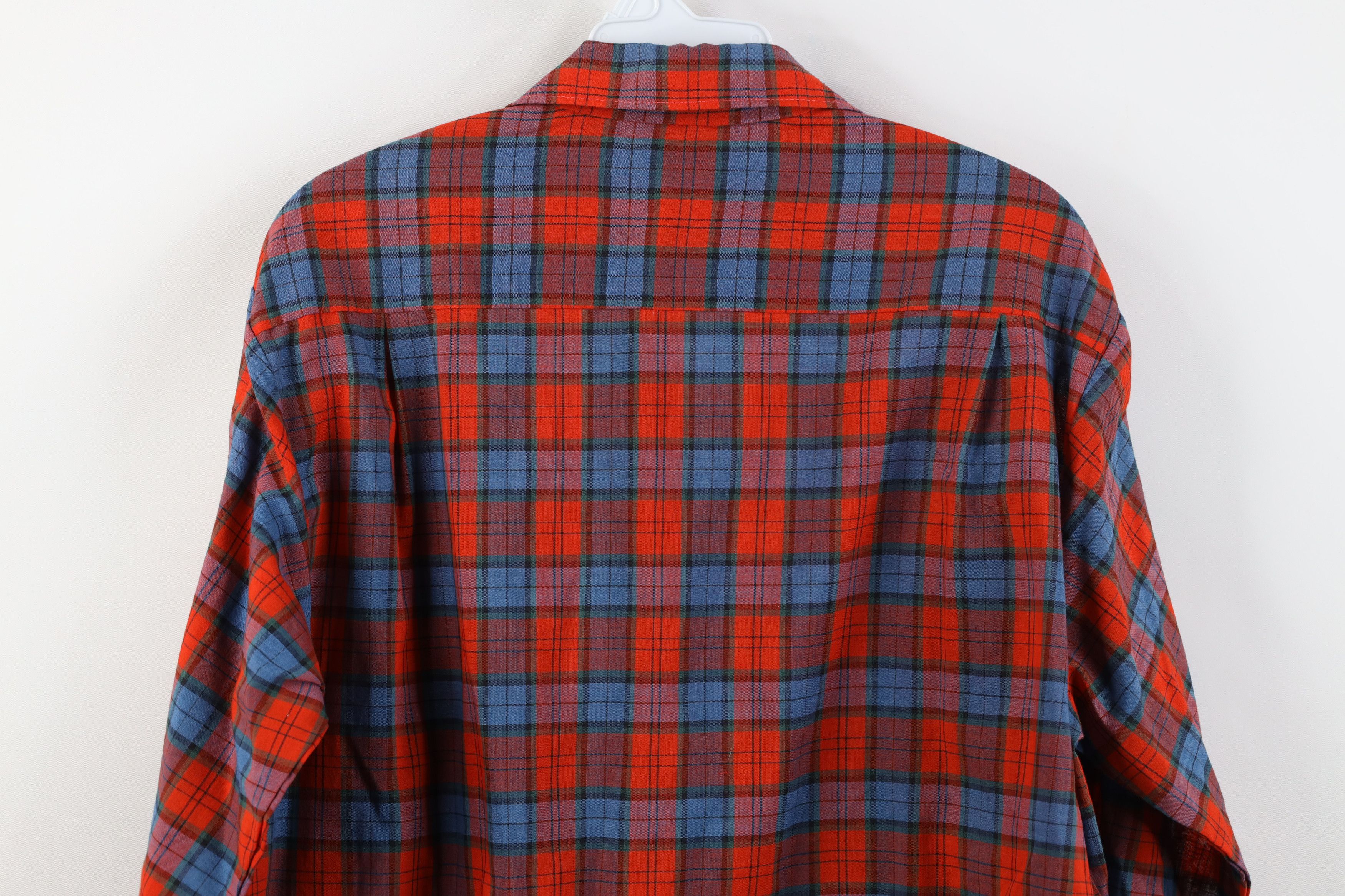 Vintage Vintage 60s Streetwear Collared Button Shirt Red Plaid Size US M / EU 48-50 / 2 - 10 Thumbnail