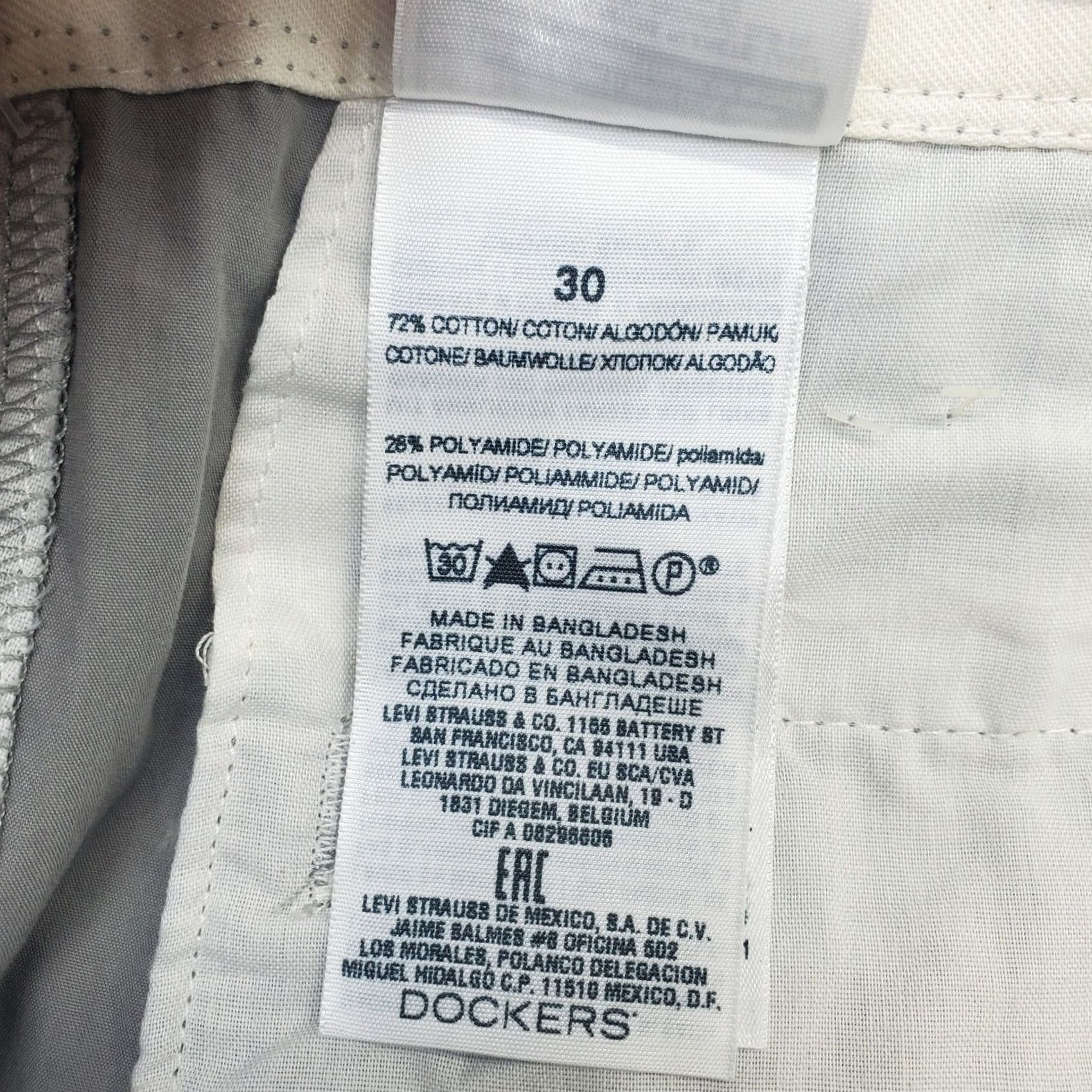 Dockers DOCKERS Mens Gray Classic Fit Flat Front Lightweight Cargo Pocket Shorts Size 30 Mens Size US 30 / EU 46 - 7 Thumbnail