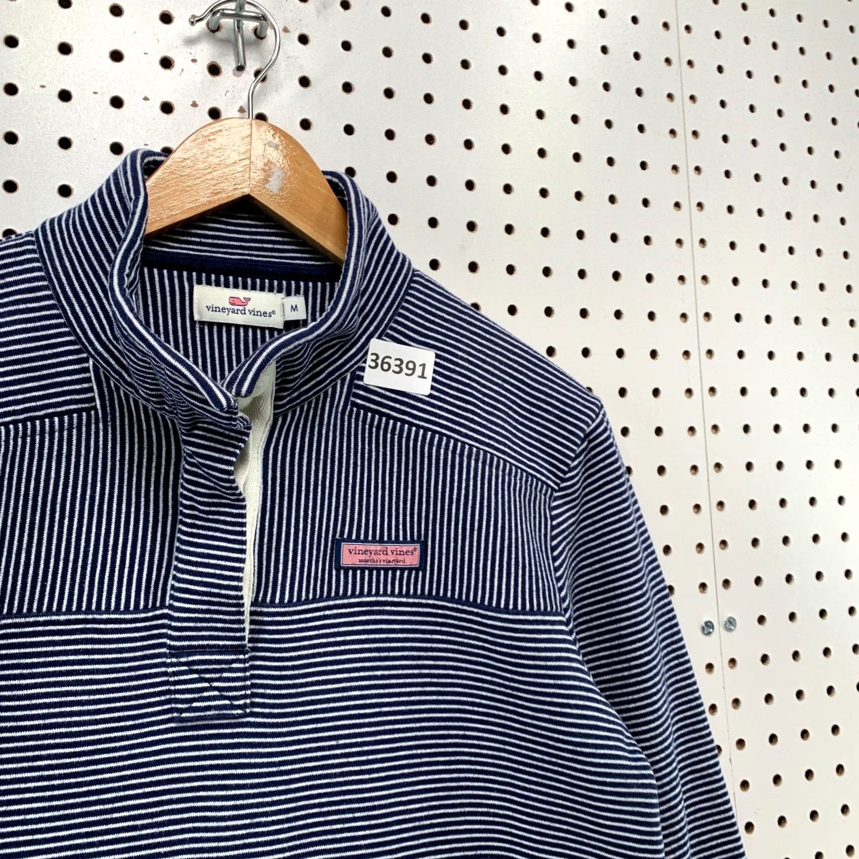 Vineyard Vines Vineyard Vines Sweater Womens Medium Blue White Striped 1/4 Button Size M / US 6-8 / IT 42-44 - 6 Thumbnail