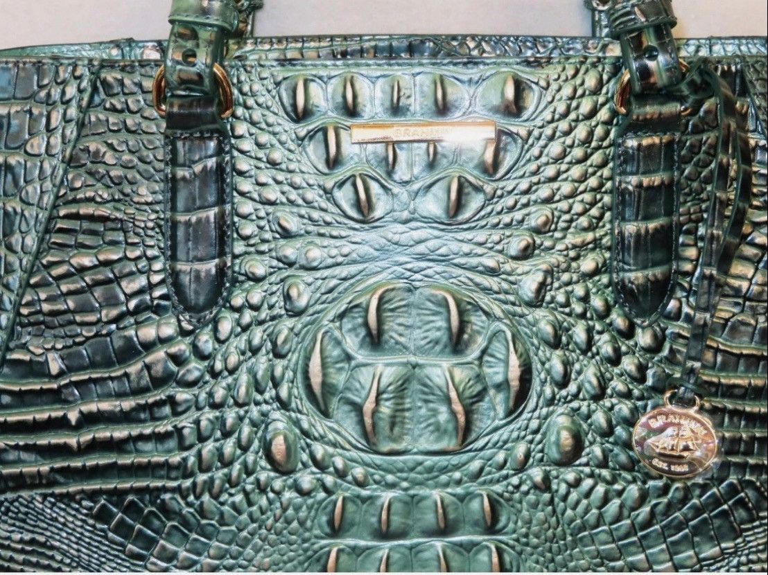 BRAHMIN Brahmin Ezra croc-embossed leather tote, dark green Size ONE SIZE - 6 Thumbnail