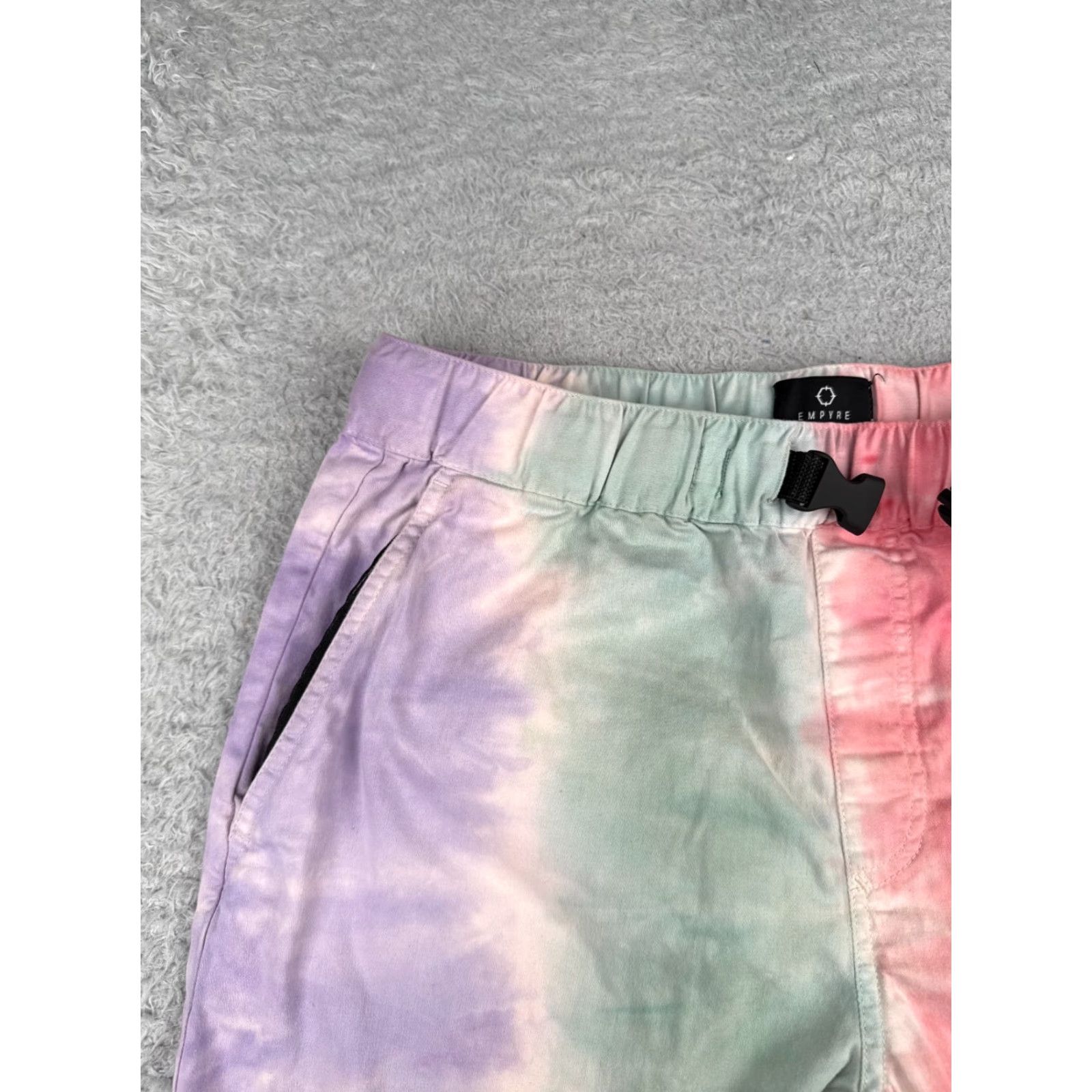 Empyre Empyre Mens Shorts Cargo 32x7 Pink Green Belted Zipper Pockets Hike Beach Regular Waist 32 in Polyester Cotton Solid 7 in Inseam Beach Outdoor Mens Size US 29 - 4 Thumbnail