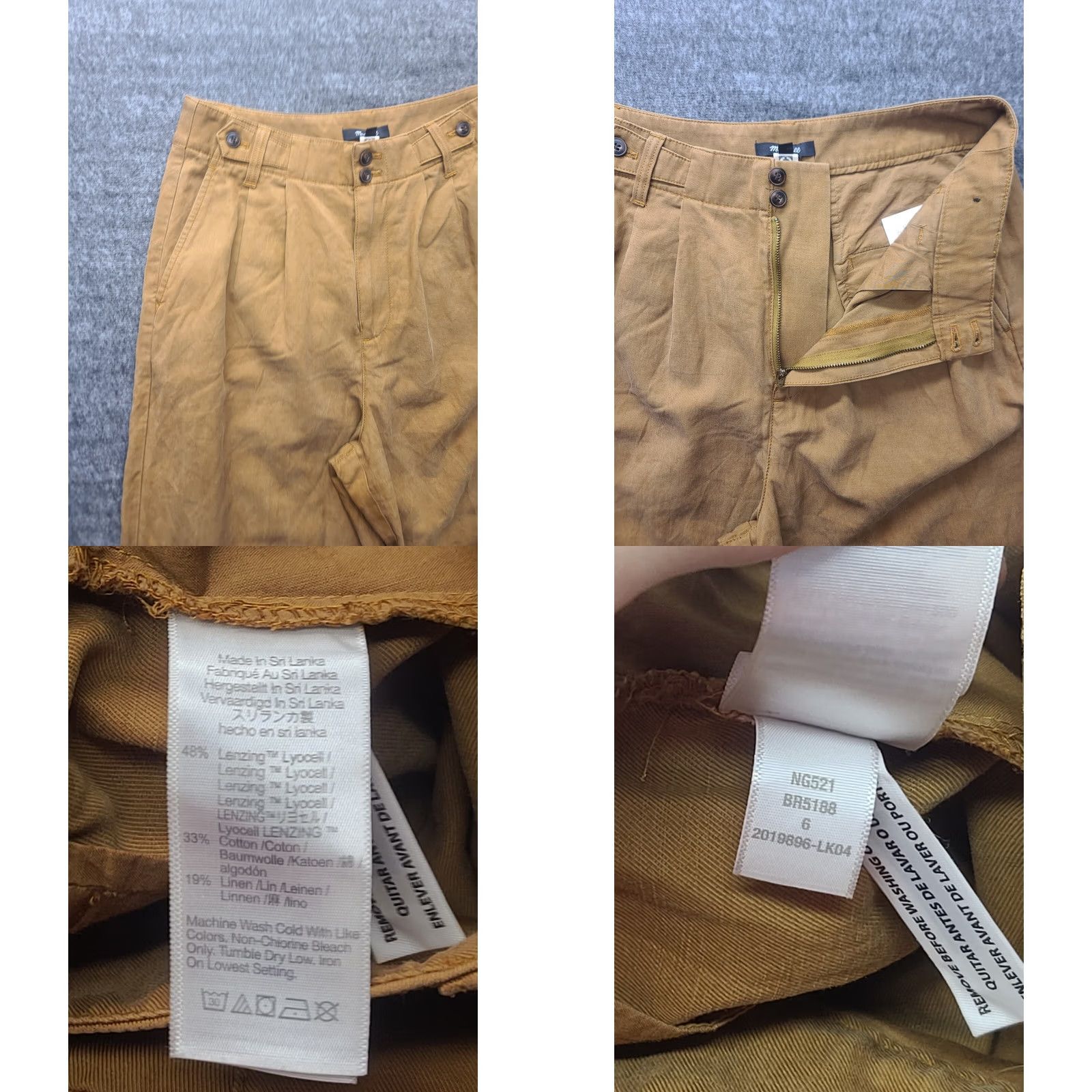 Madewell Madewell Harlow Pants Womens 6 Wide Leg 28x29 Regular Acorn Brown Linen Cotton Lyocell 90s Hipster Retro City Bohemian Fashion Pants Mens Girls? Size 28" / US 6 / IT 42 - 8 Thumbnail