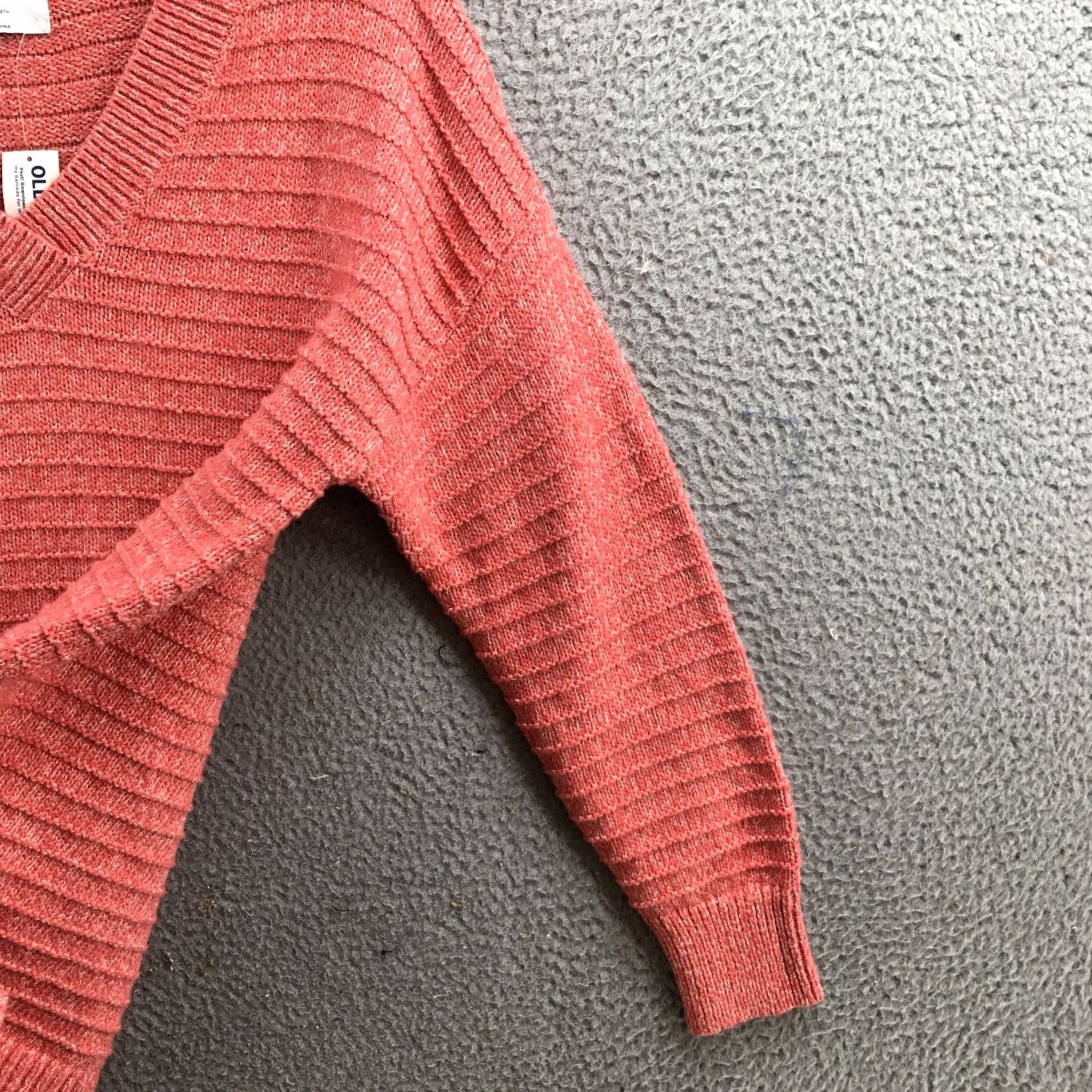 Old Navy Old Navy Sweater Womens M Coral Cotton Knitted Long Sleeve V-Neck Pullover NEW Size M / US 6-8 / IT 42-44 - 4 Thumbnail