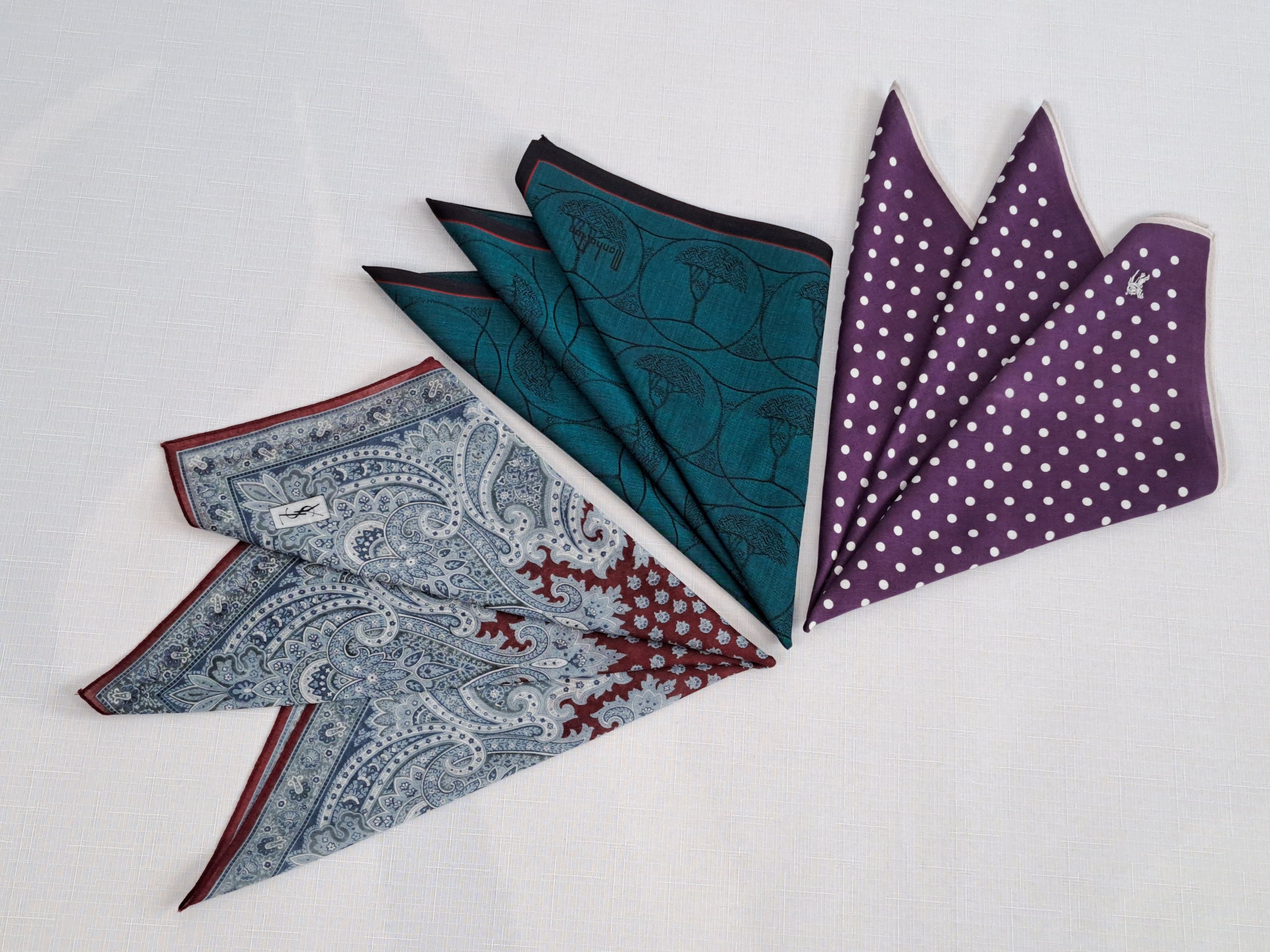 Yves Saint Laurent YSL Burberry Manhattan cotton handkerchief/pocket square. Size ONE SIZE - 7 Thumbnail