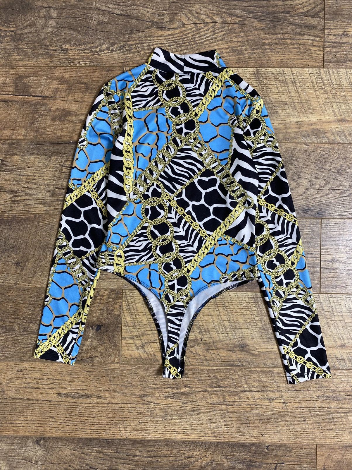 Jaded London Jaded London Zebra & Chain Print Bodysuit Size S Size S / US 4 / IT 40 - 6 Thumbnail