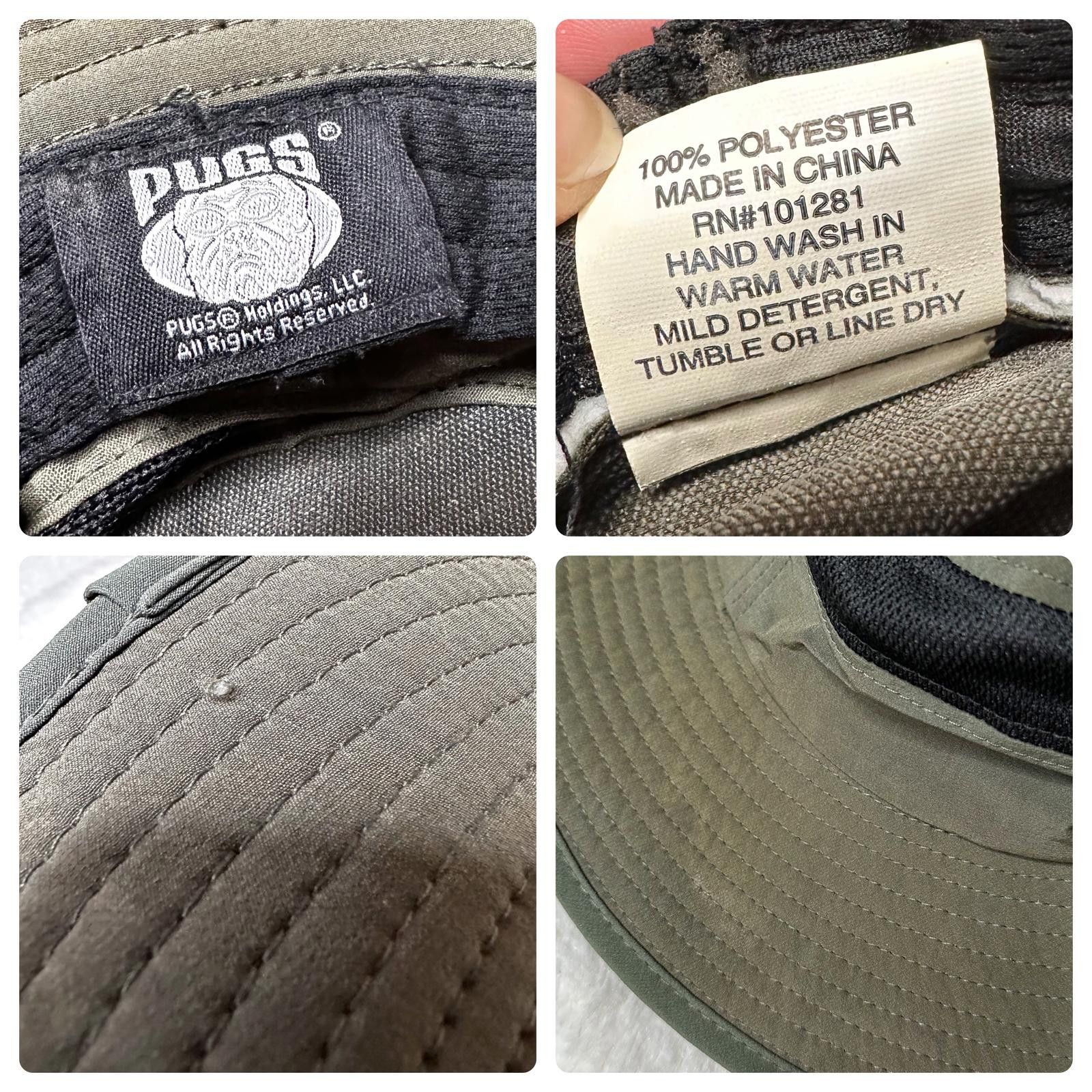 Designer Pugs Mesh Inset Boonie Sun Fisherman Hat Green Adult OS Size ONE SIZE - 8 Thumbnail