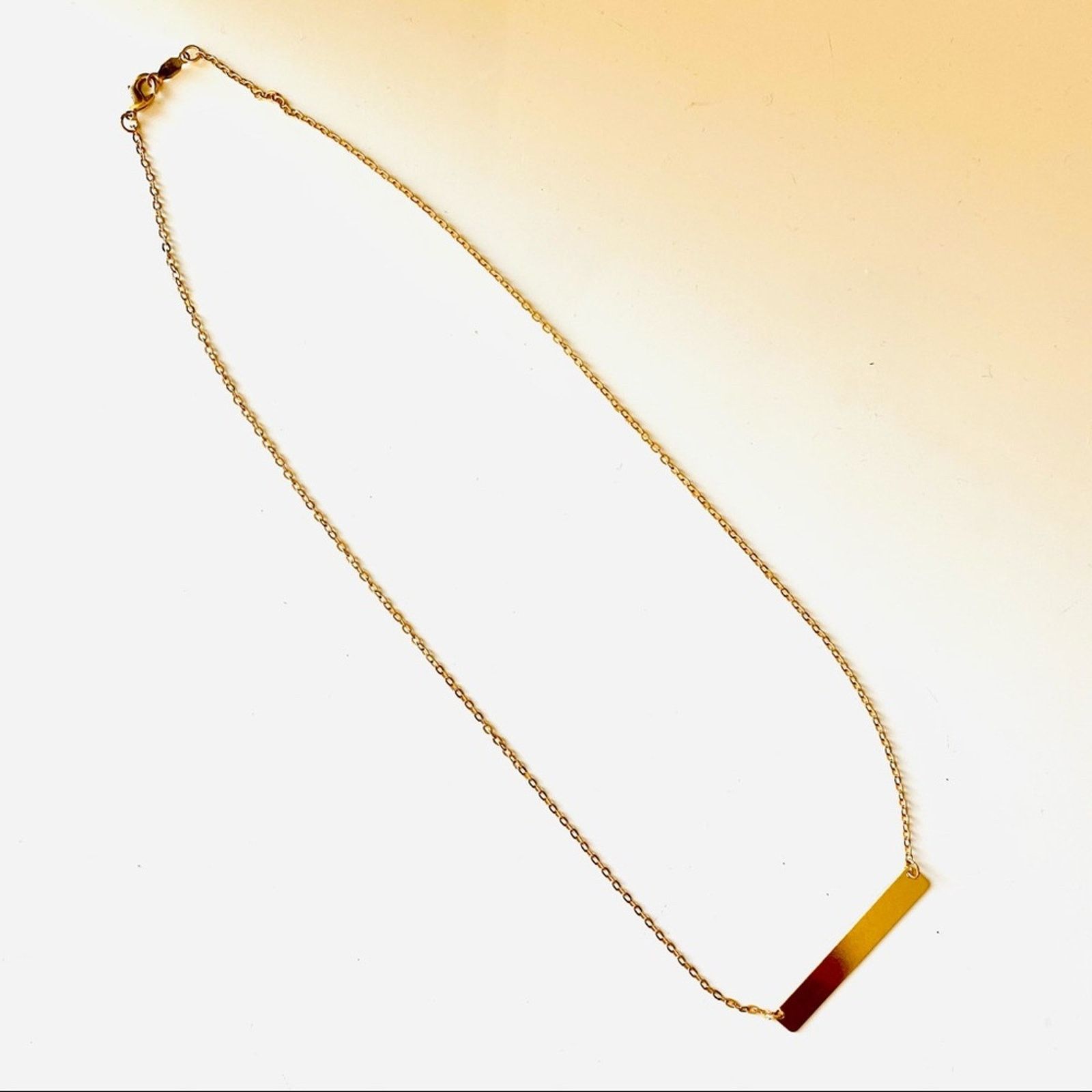Nordstrom NORDSTROM Gold Bar Plate Charm Pendant Necklace Jewelry Size ONE SIZE - 3 Thumbnail