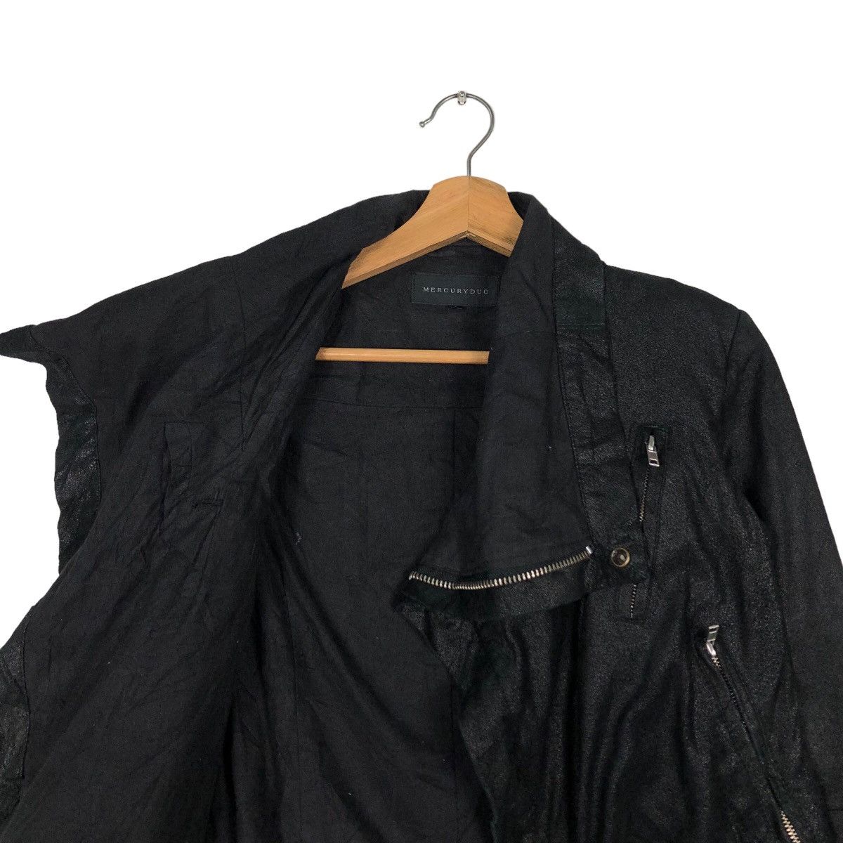 Japanese Brand 🔥Cropped Biker Jacket Bondage Mercuryduo Double Collar Size S / US 4 / IT 40 - 12 Thumbnail