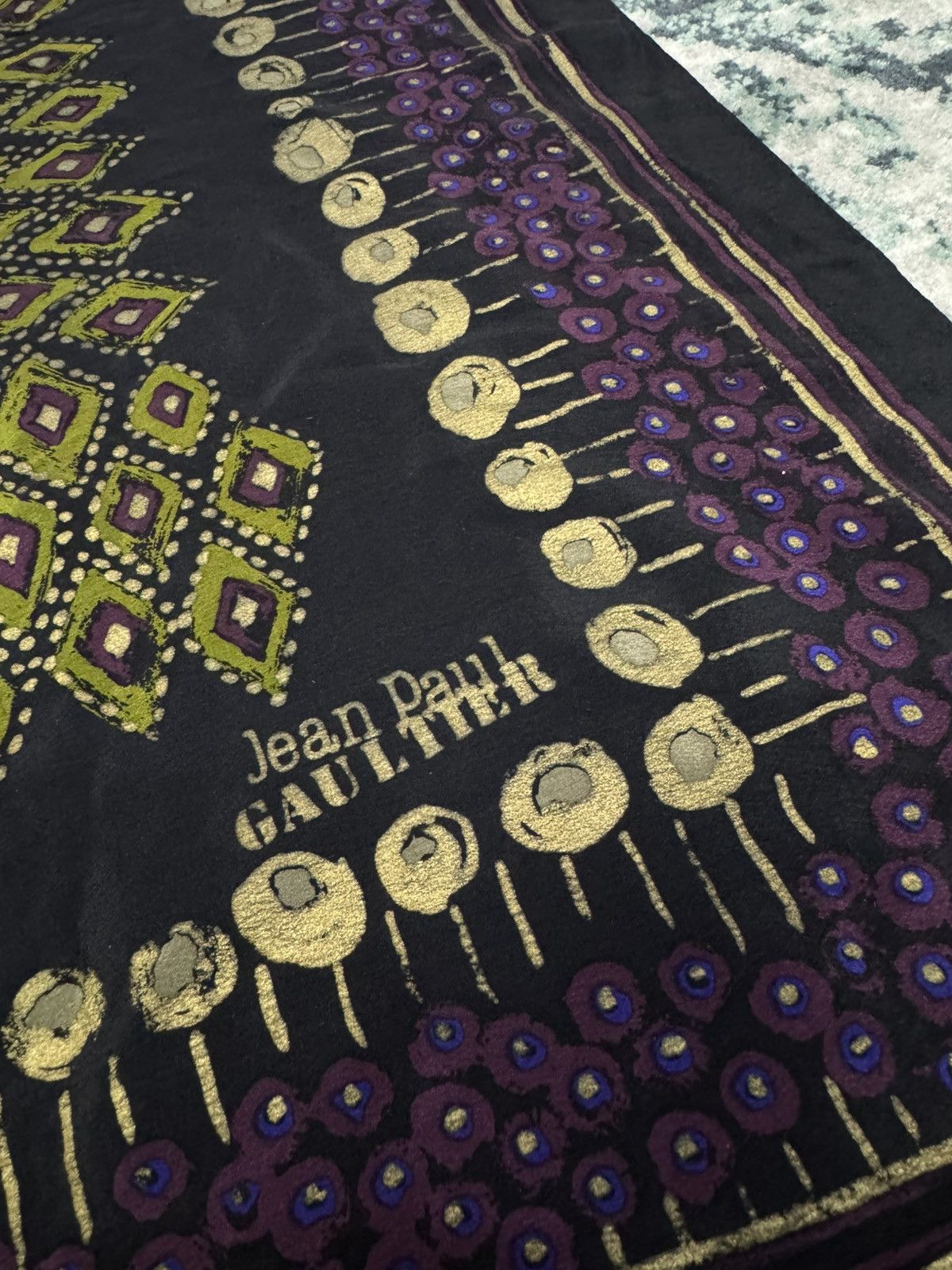 Jean Paul Gaultier VINTAGE JEAN PAUL GAULTIER ABSTRACT FLORAL SILK SCARF Size ONE SIZE - 4 Thumbnail