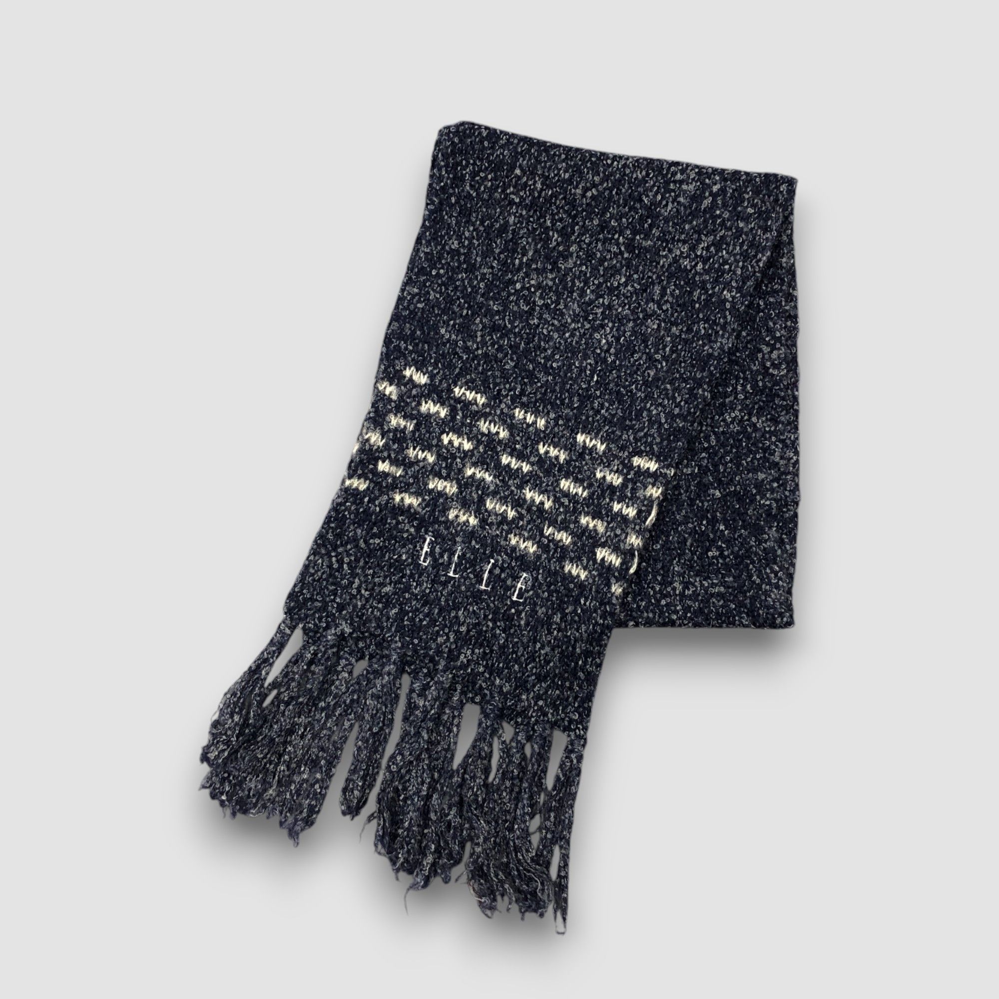 Japanese Brand Vintage Elle Scarf Muffler Wool Knit Winter Neck Scarves Size ONE SIZE - 3 Thumbnail