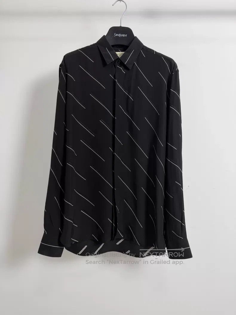 Saint Laurent Paris Saint Laurent Paris Mulberry Silk Twill Embroidered Shirt Size XS / US 0-2 / IT 36-38 - 1 Thumbnail