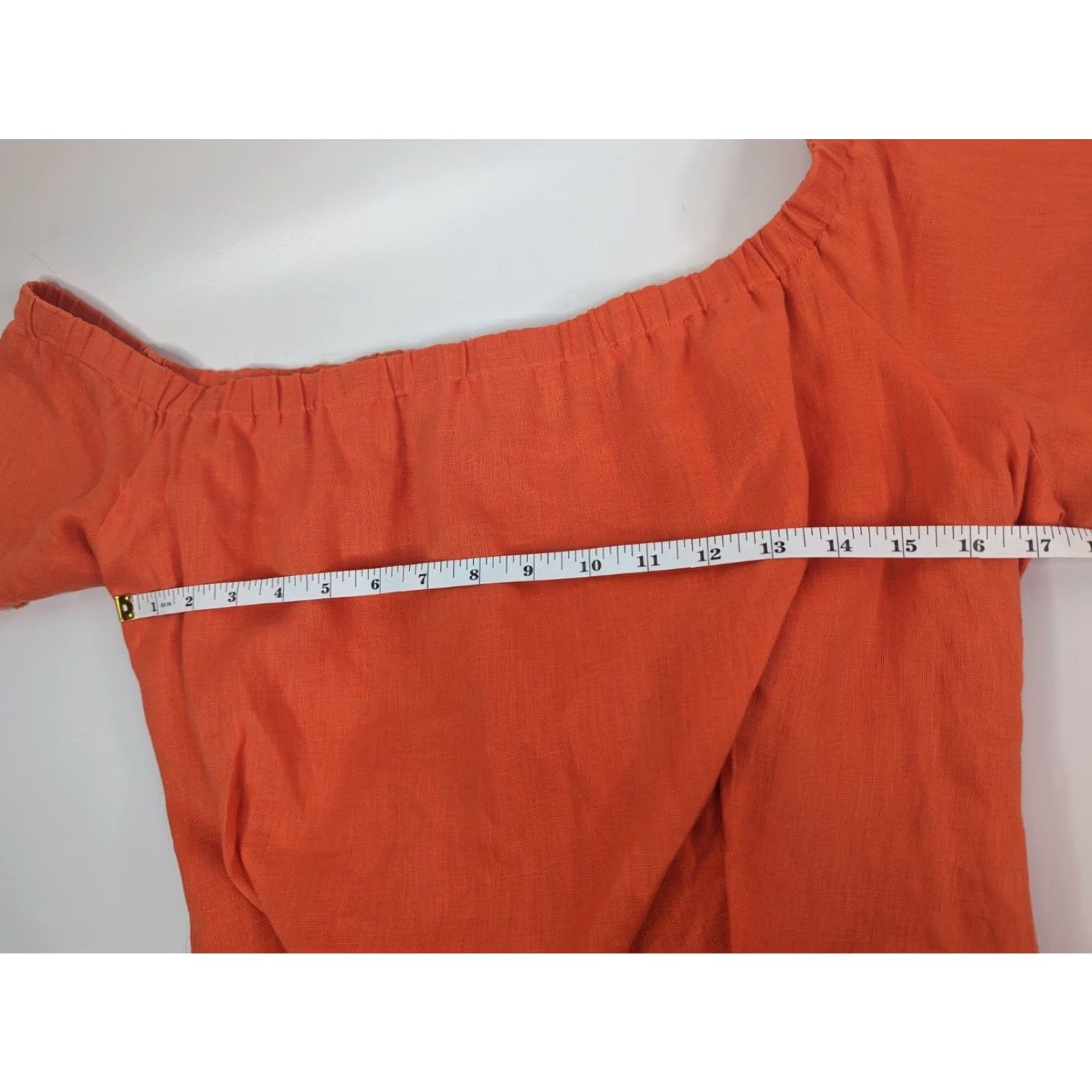 DKNY DKNY Off The Shoulder Linen Dress Maxi Dress Orange XL Women's Summer Size XL / US 12-14 / IT 48-50 - 7 Thumbnail