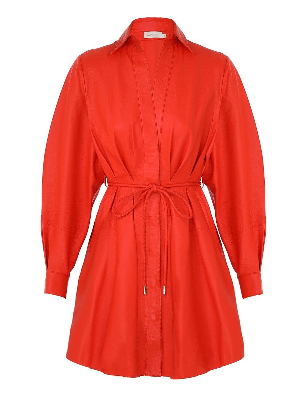oc11z0525 Tranquillity Leather Mini Dress in Red
