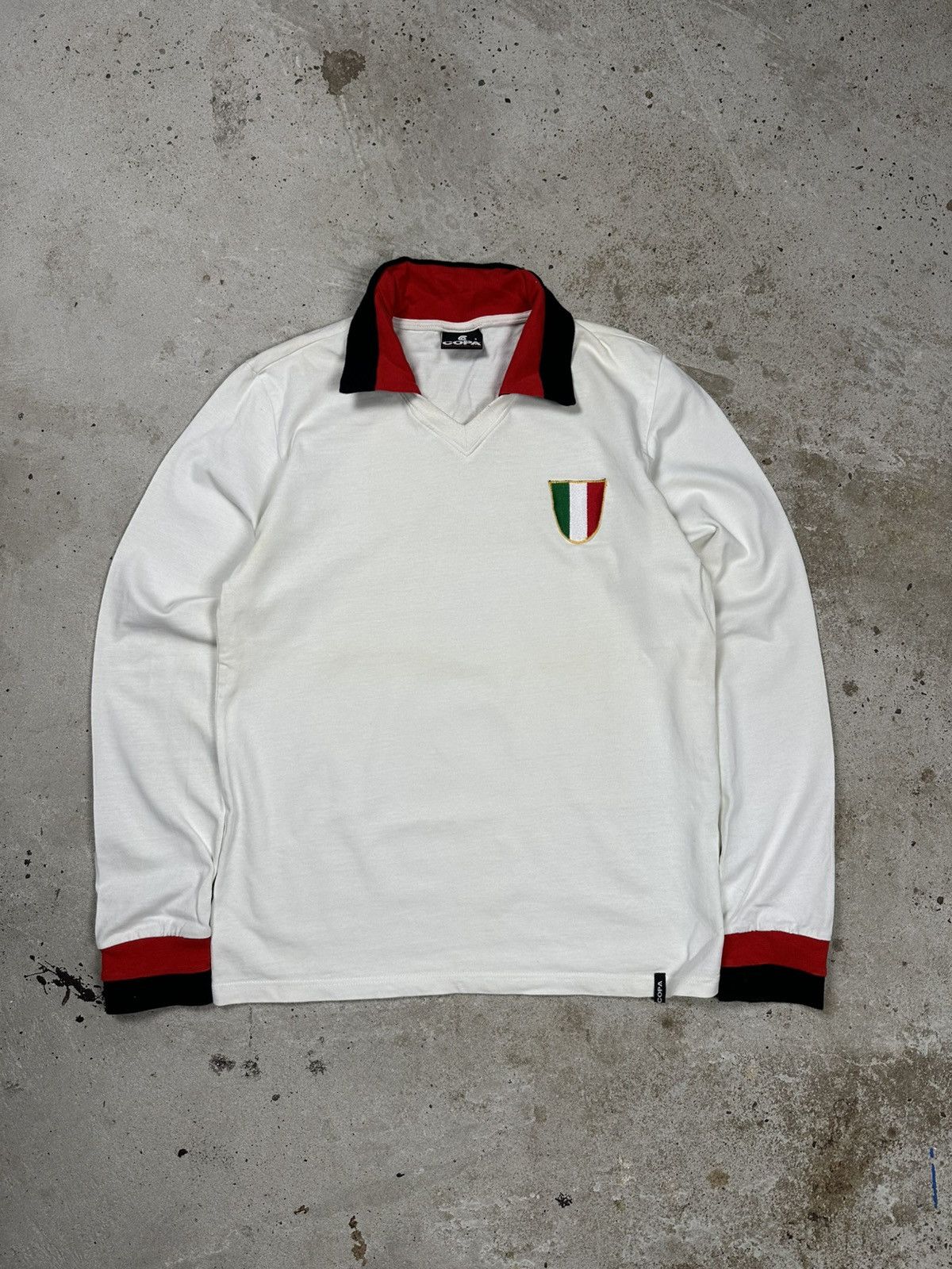 Vintage Vintage 90s Italy Long Sleeve Jersey Copa White Rugby Soccer Size US S / EU 44-46 / 1 - 1 Thumbnail