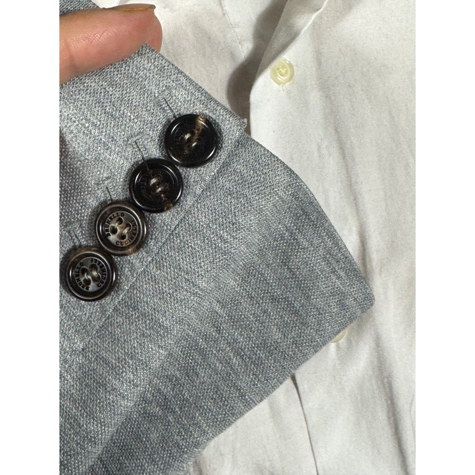 Brunello Cucinelli Brunello Cucinelli Knit stretch Blazer Cotton Silk Gray 46R Size 46R - 7 Thumbnail