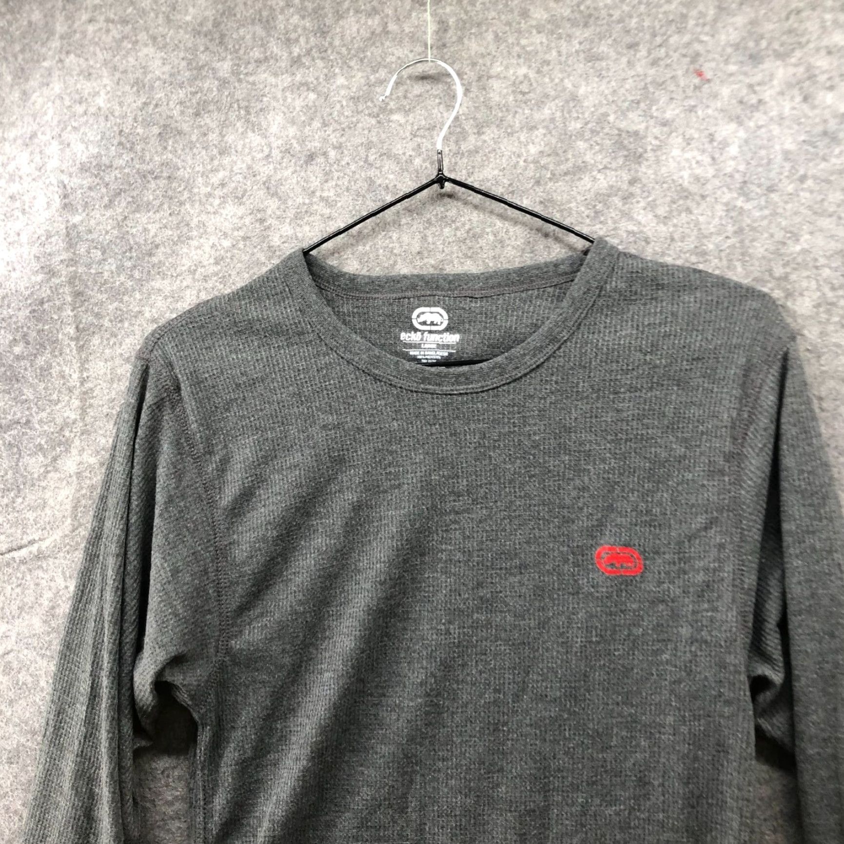 Ecko Unltd. Ecko Unltd. Thermal Long Sleeve Shirt Womens L Gray Crewneck Ruched Size L / US 10 / IT 46 - 3 Thumbnail