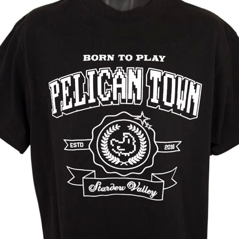 Vintage Stardew Valley Pelican Town T Shirt Mens Large Black Cotton Short Sleeve Crew Neck T-Shirt Size US L / EU 52-54 / 3 - 2 Thumbnail