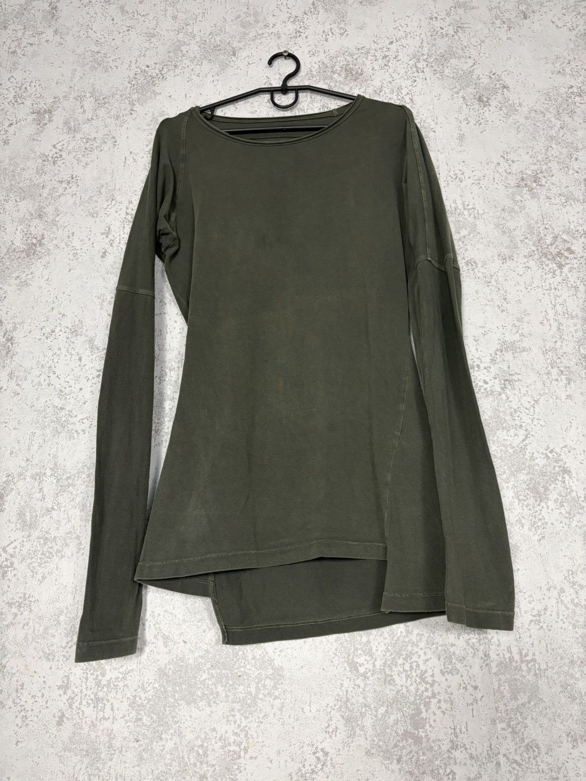 Preach Preach Asymmetrical Long Sleeve Olive Green Top Avant Garde Size M / US 6-8 / IT 42-44 - 3 Thumbnail