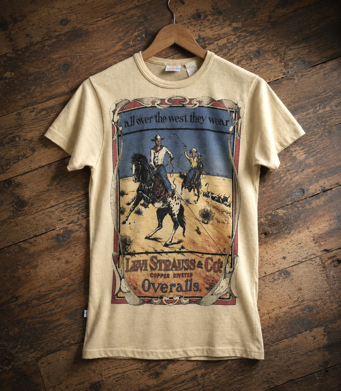 Levi's Vtg 70s Levis Fullprint Copper Riveted Overalls Tshirt Usa🇺🇸 Size US S / EU 44-46 / 1 - 1 Thumbnail