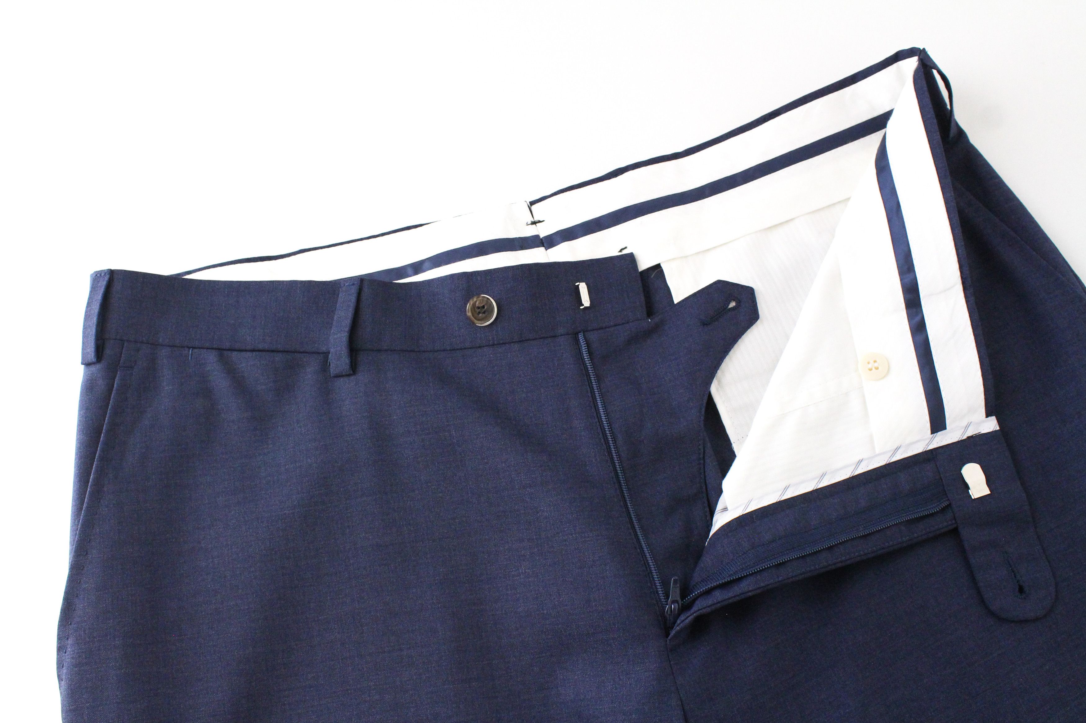 Suitsupply BRESCIA UK42R Blue Wool Lined Pleat Front Trousers 61752 Size 42R - 3 Thumbnail